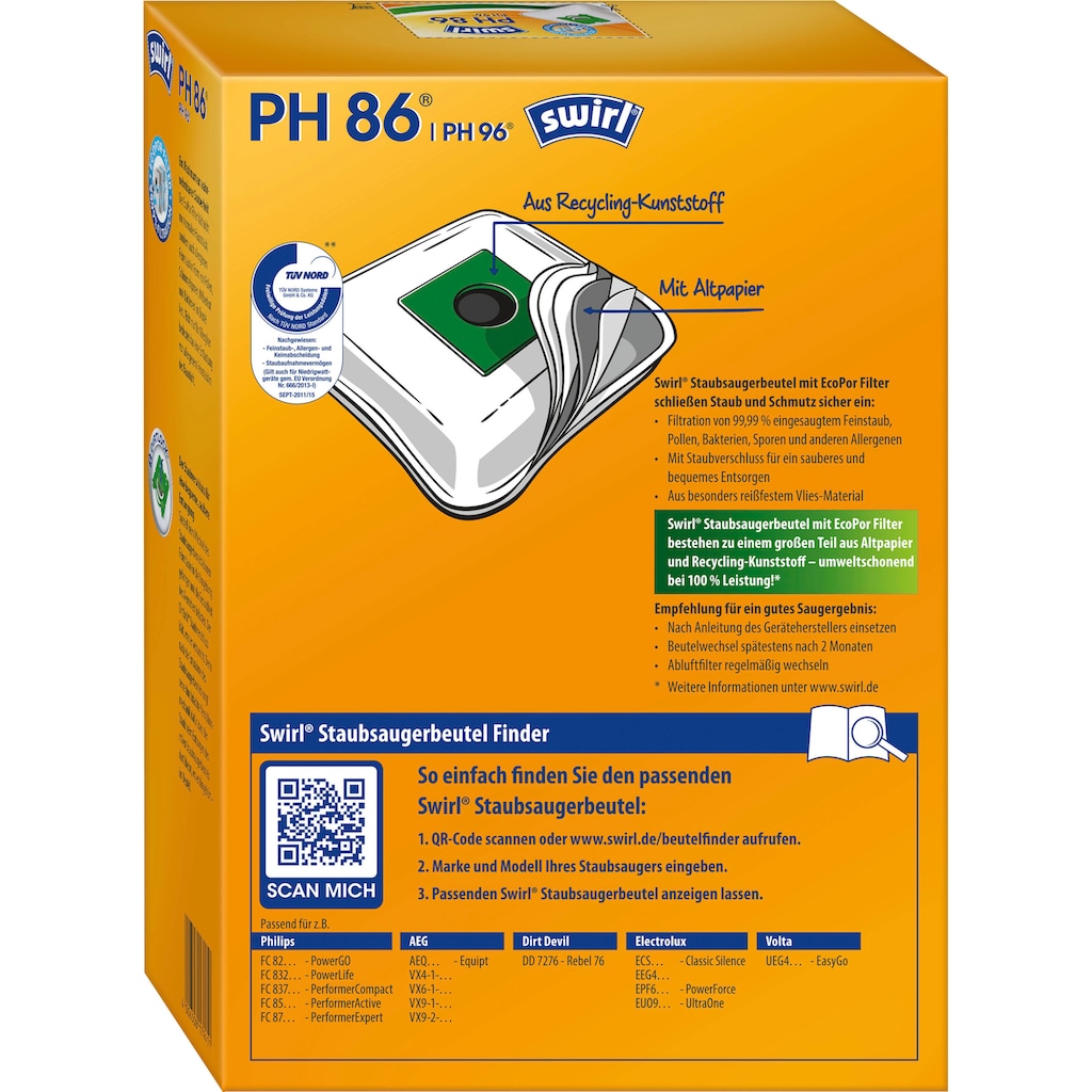 Swirl Staubsaugerbeutel »Swirl® PH 86/96 Staubsaugerbeutel für Philips«, (Packung)
