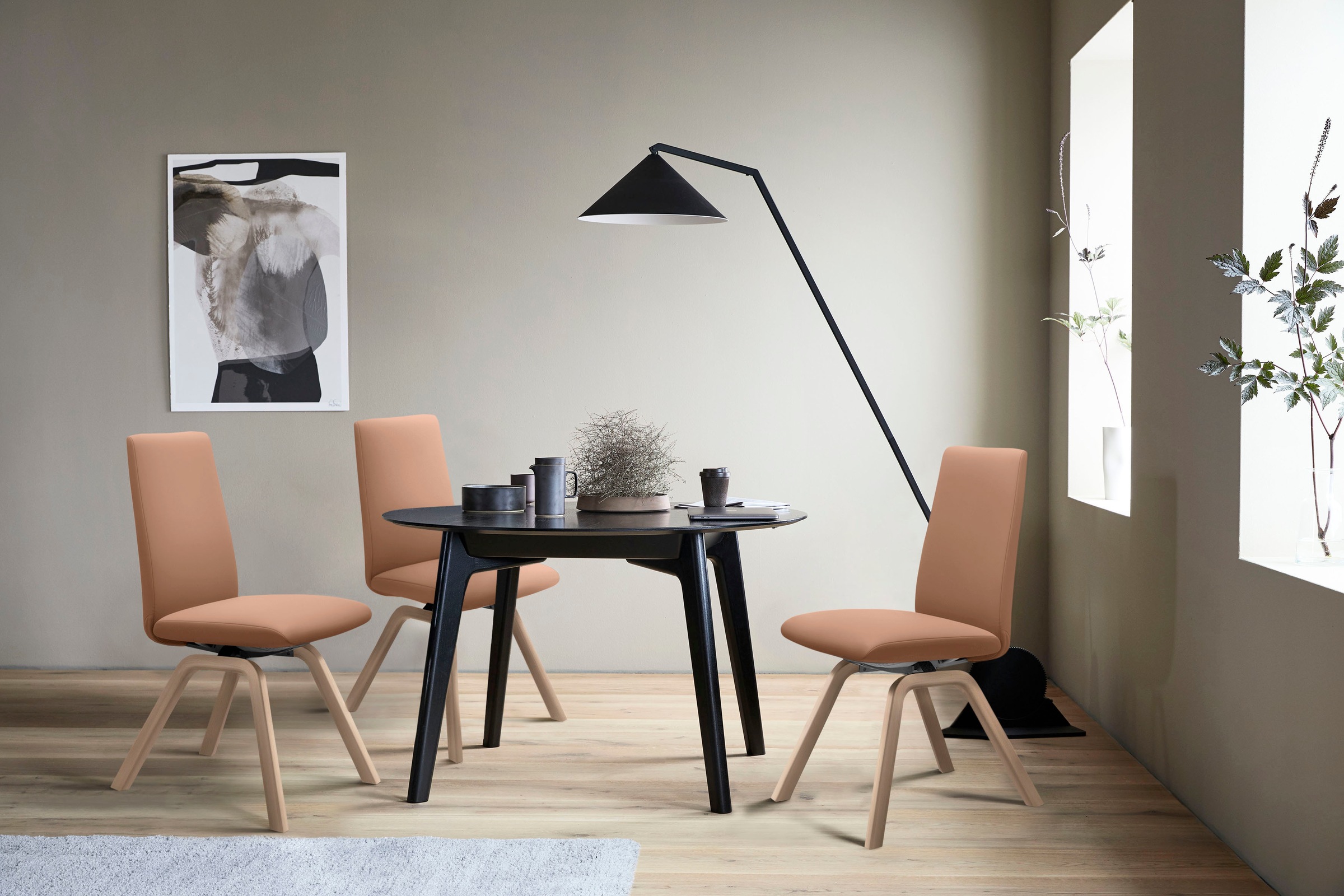 Stressless® Polsterstuhl »Laurel«, Leder BATICK, Low Back, Größe M, mit schräggestellten Beinen in Eiche gekalkt
