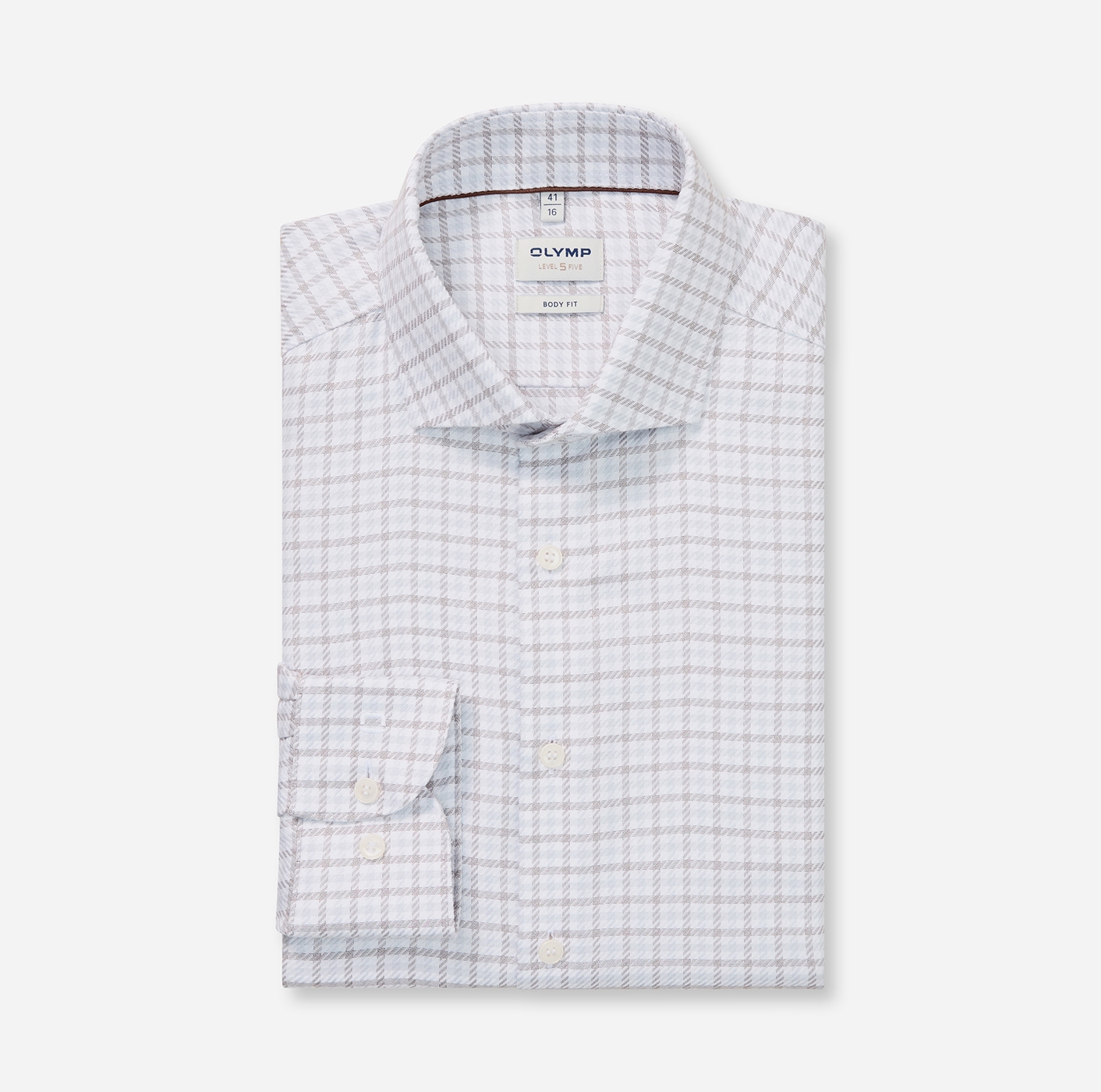 OLYMP Langarmhemd »Level Five« Businesshemd, body fit, Royal Kentkragen, Karomuster