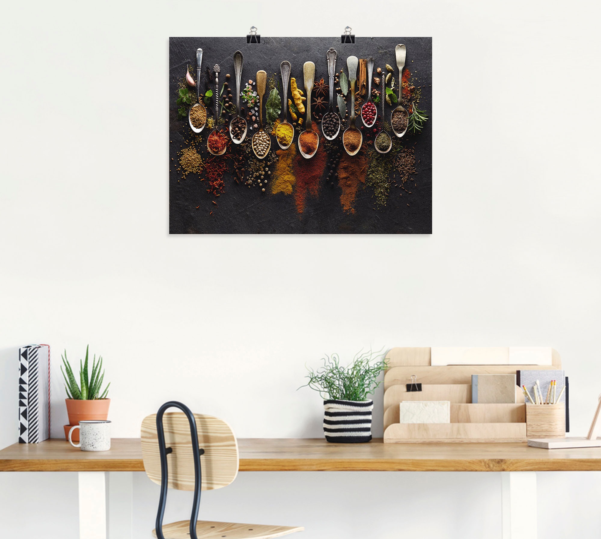 Artland Wandbild »Kräuter Gewürze Schiefer«, Lebensmittel, (1 St.), als Alubild, Outdoorbild, Leinwandbild, Poster, Wandaufkleber