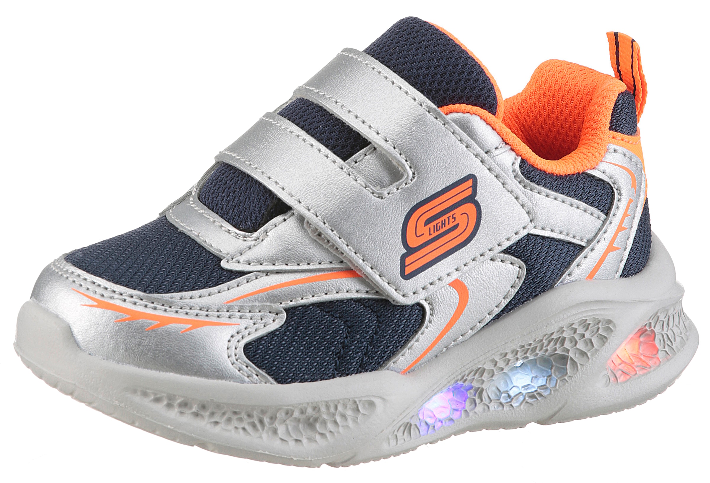 Skechers Sneaker »SKECHERS METEOR-LIGHTS«  Klettschuh mit Blinkfunktion, Größenschablone zum Download