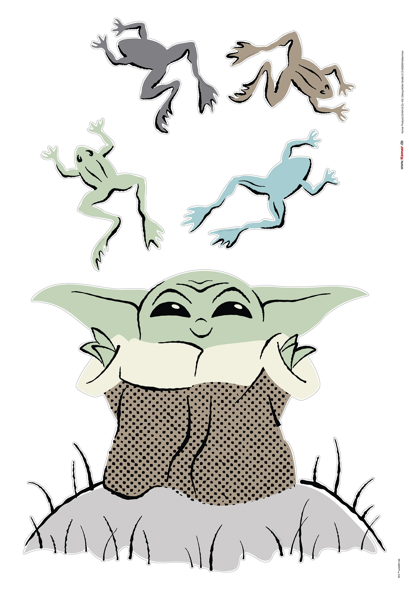 Komar Wandtattoo »Star Wars The Mandalorian Grogu Enchanted Frogs«, (1 St.), 50 x 70 cm (Breite x Höhe) - Kinderzimmer, Wandsticker