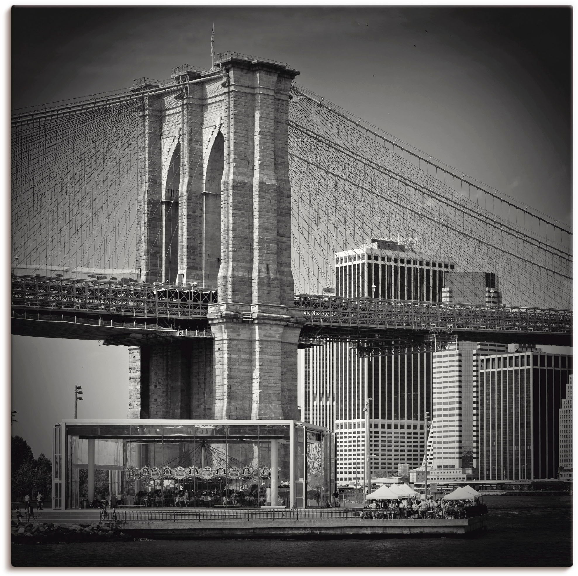 Artland Wandbild »NYC Brooklyn Bridge I«, Amerika, (1 St.), in vielen Größen & Produktarten - Alubild / Outdoorbild für den Außenbereich, Leinwandbild, Poster, Wandaufkleber / Wandtattoo auch für Badezimmer geeignet