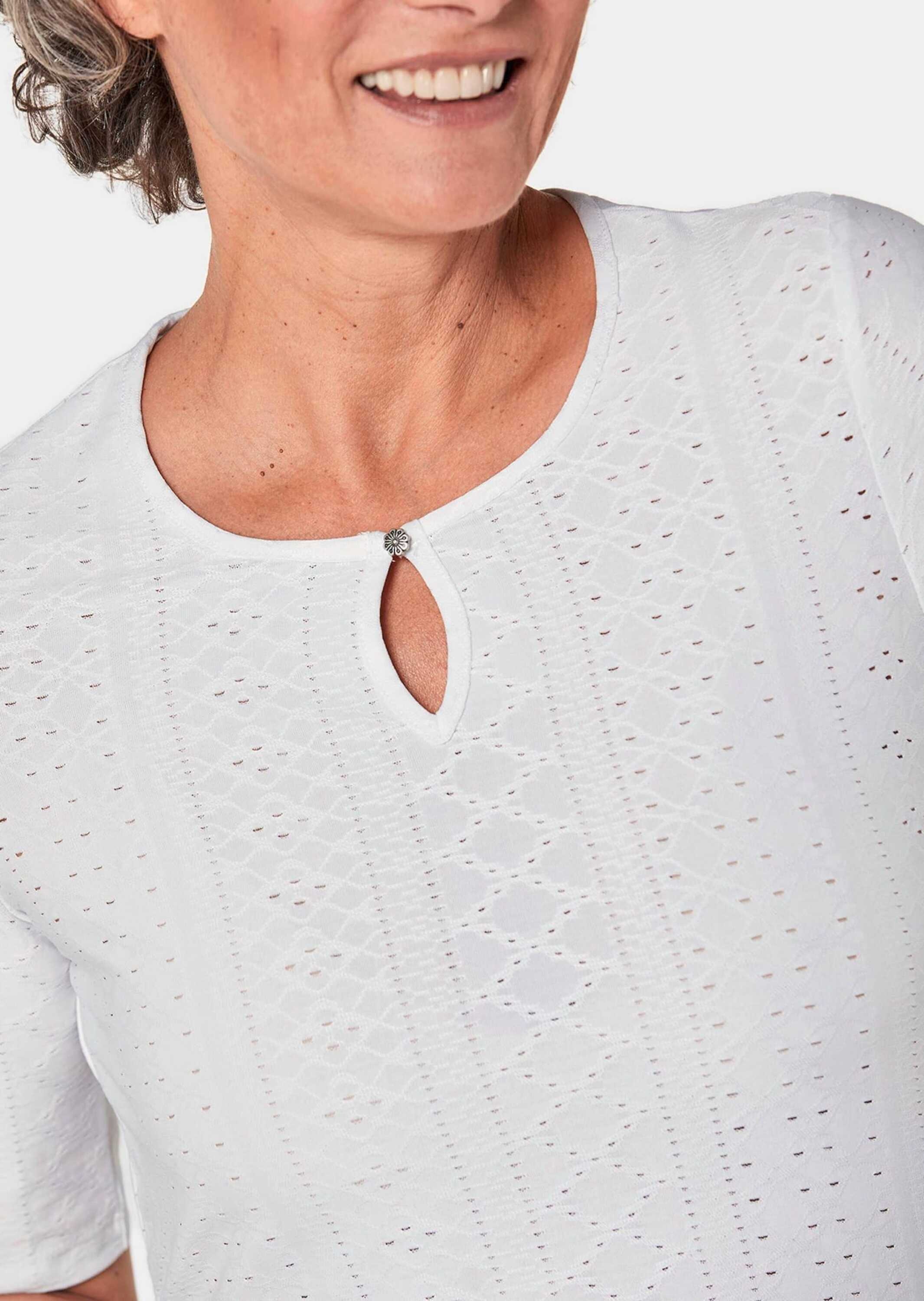 GOLDNER Kurzarmshirt »Feminines Spitzenshirt«