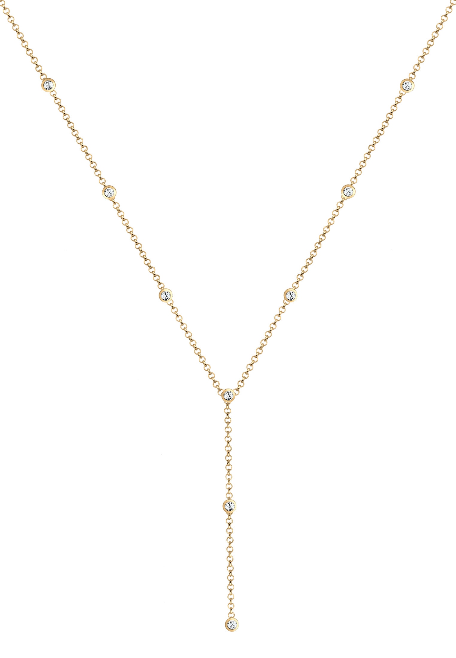 Elli Y-Kette »Halskette Y-Kette 925 Silber, mit Kristallen von Swarovski®«