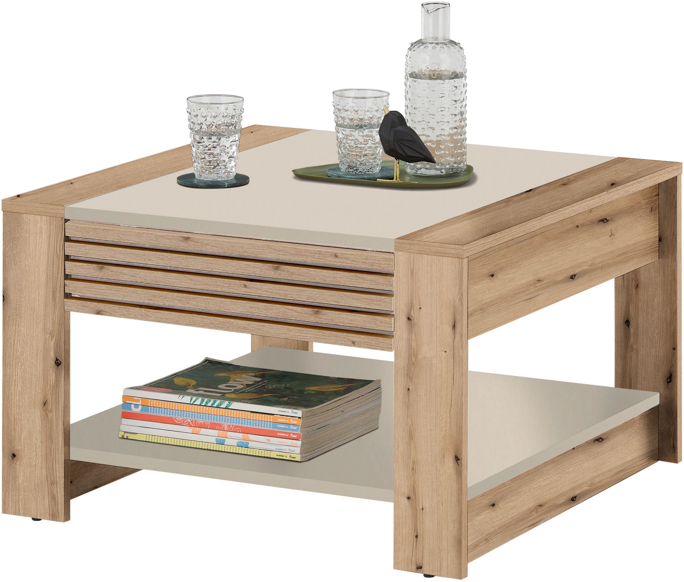 Stolkom Couchtisch »Feli Couchtisch B/H/T 70x42x70 cm« 1 Stk. tlg. MDF, fest verleimten Stäbchen