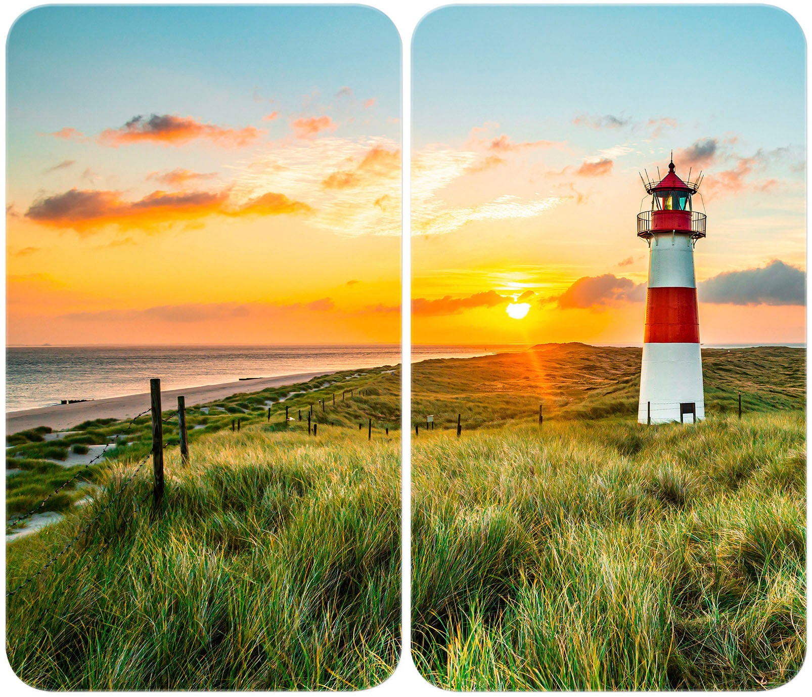 Wenko Herd-Abdeckplatte »Universal Modell Leuchtturm« Herdabdeckung für alle Herdarten in grün, Größe B/H/L: 30 cm x 5,5 cm x 52 cm