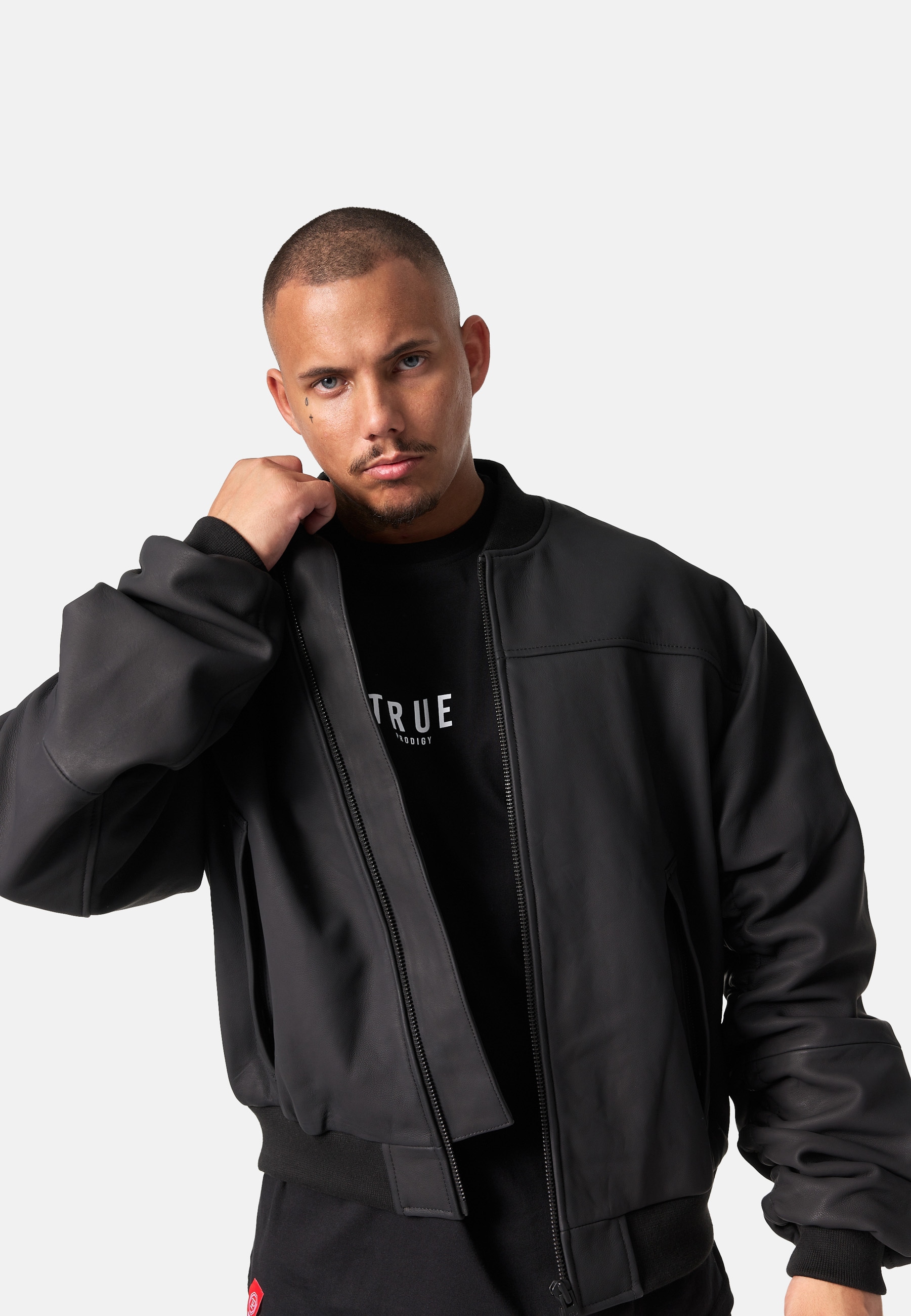 trueprodigy Lederjacke »Nazar Bomberjacke aus Leder mit Reißverschluss« ohne Kapuze