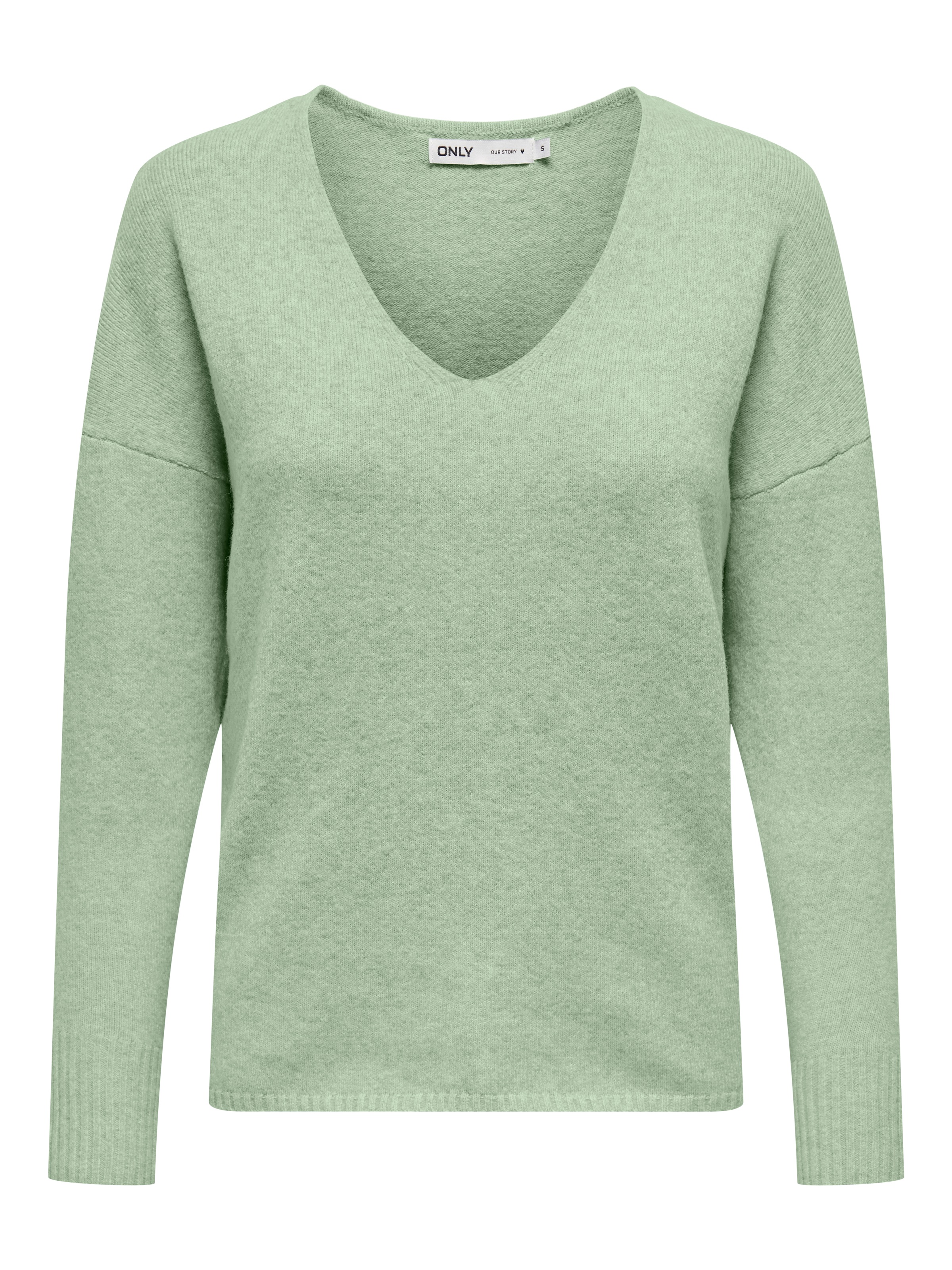 ONLY V-Ausschnitt-Pullover »ONLRICA LIFE L/S V-NECK PULLO KNT NOOS« Materialmix, regular fit