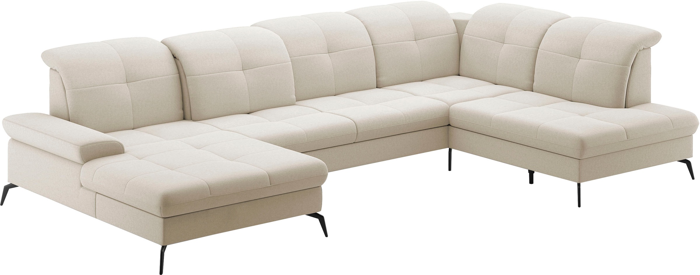 sit&more Wohnlandschaft »Amica, U-Form, inkl. Sitztiefenverstellung und Armteilverstellung« wahlweise mit Kopfteilverstellung, Bettfunktion und Bettkasten