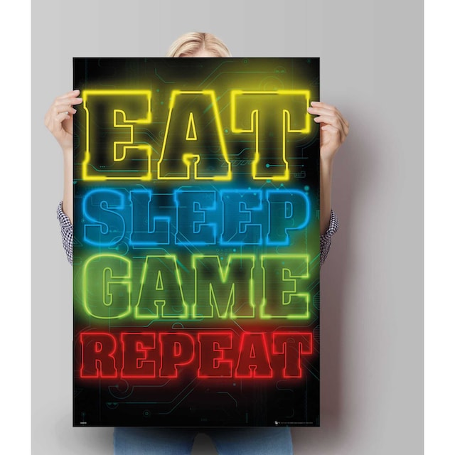 Reinders! Poster »Poster Zocken Eat sleep game repeat«, Spiele, (1 St.) bei  OTTO