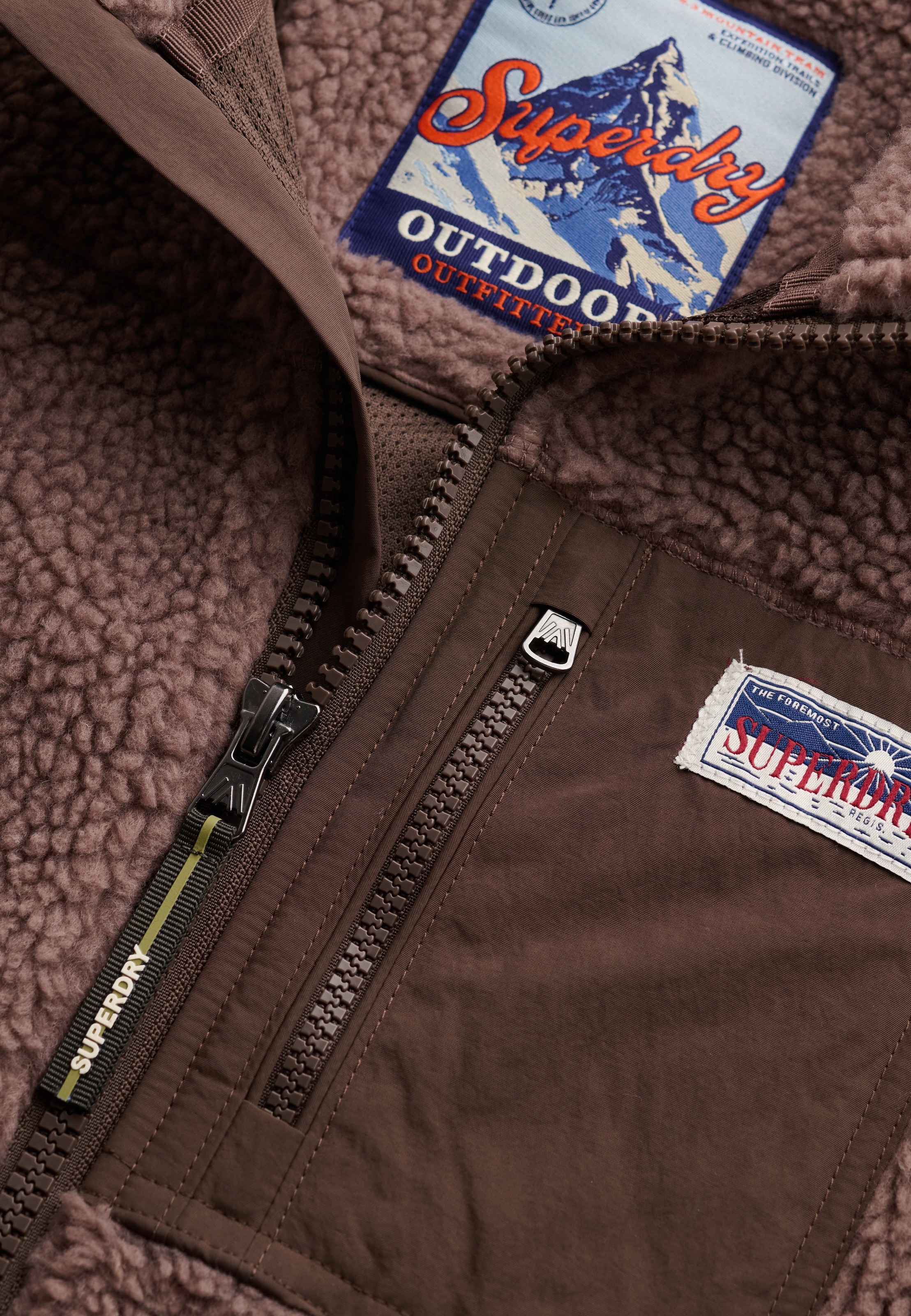 Superdry Kapuzensweatjacke »HERITAGE ZIP THROUGH FLEECE« Kunstfaser, relaxed fit