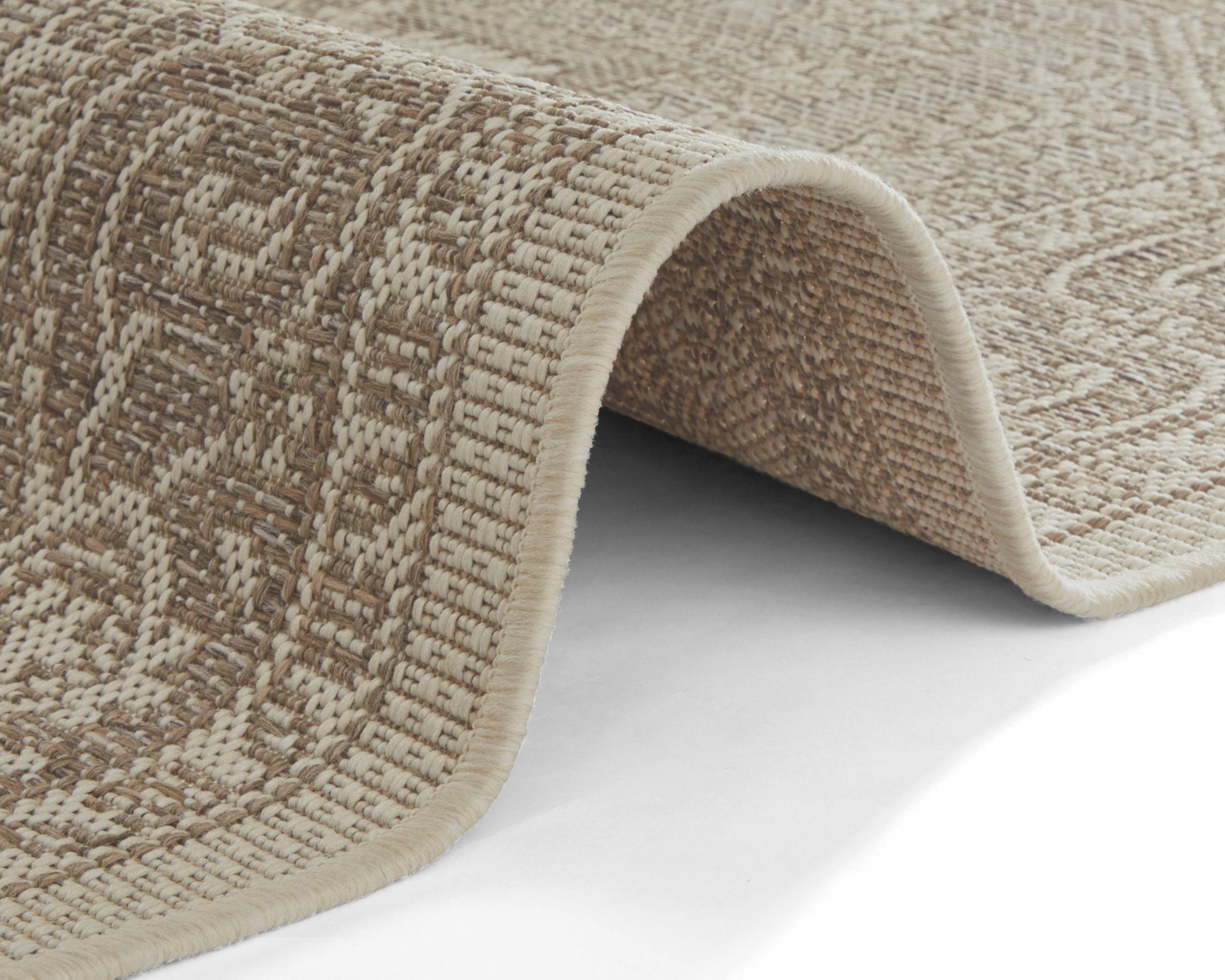 NORTHRUGS Teppich »Anjara«, rechteckig, 4 mm Höhe, In-und Outdoor geeignet, Strapazierfähig und pflegeleicht, Flachgewebe