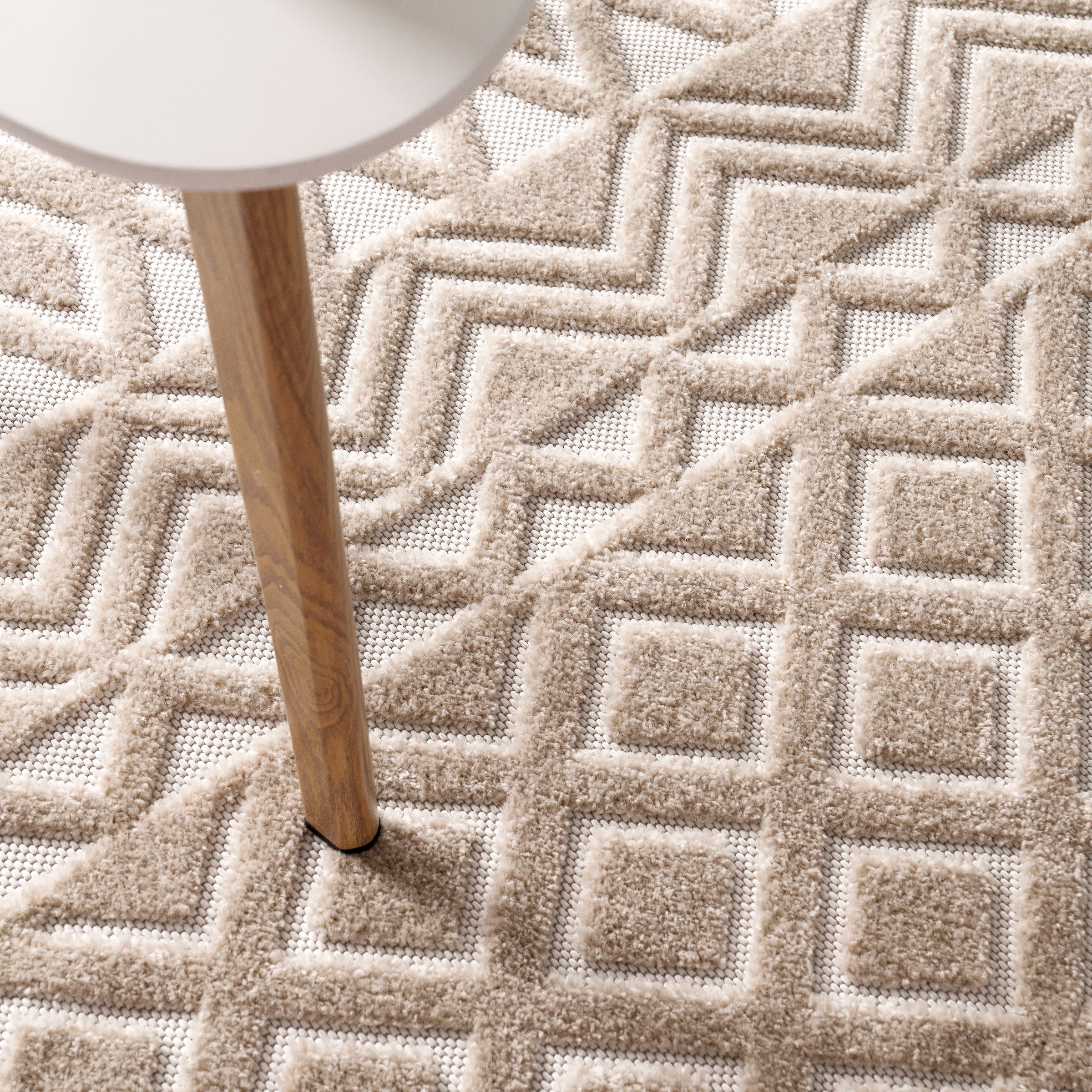 Paco Home Läufer »Stilo 867«, rechteckig, 10 mm Höhe, Hoch-Tief Effekt, Rauten, auch als Teppich, In- und Outdoor geeignet