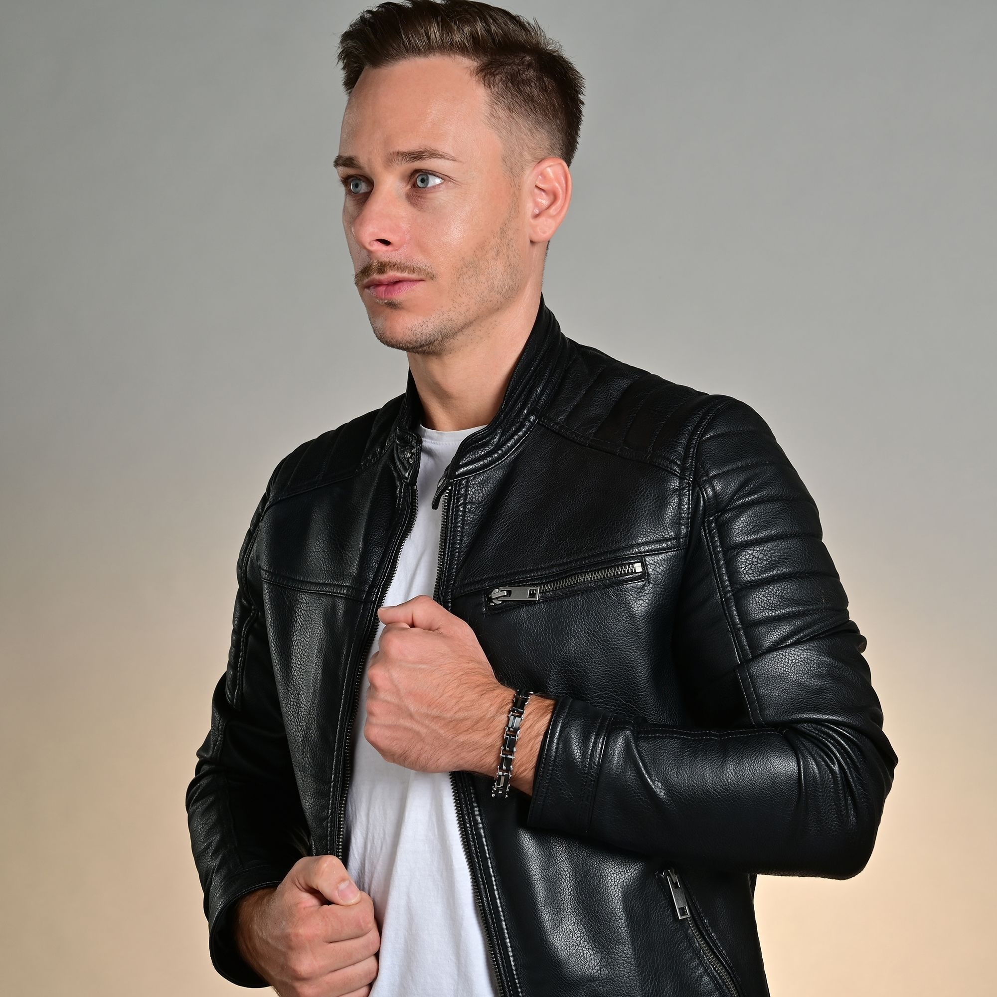 Adelia´s Gliederarmband »Herren Armband ¿ Gliederarmband aus Edelstahl 21 cm«