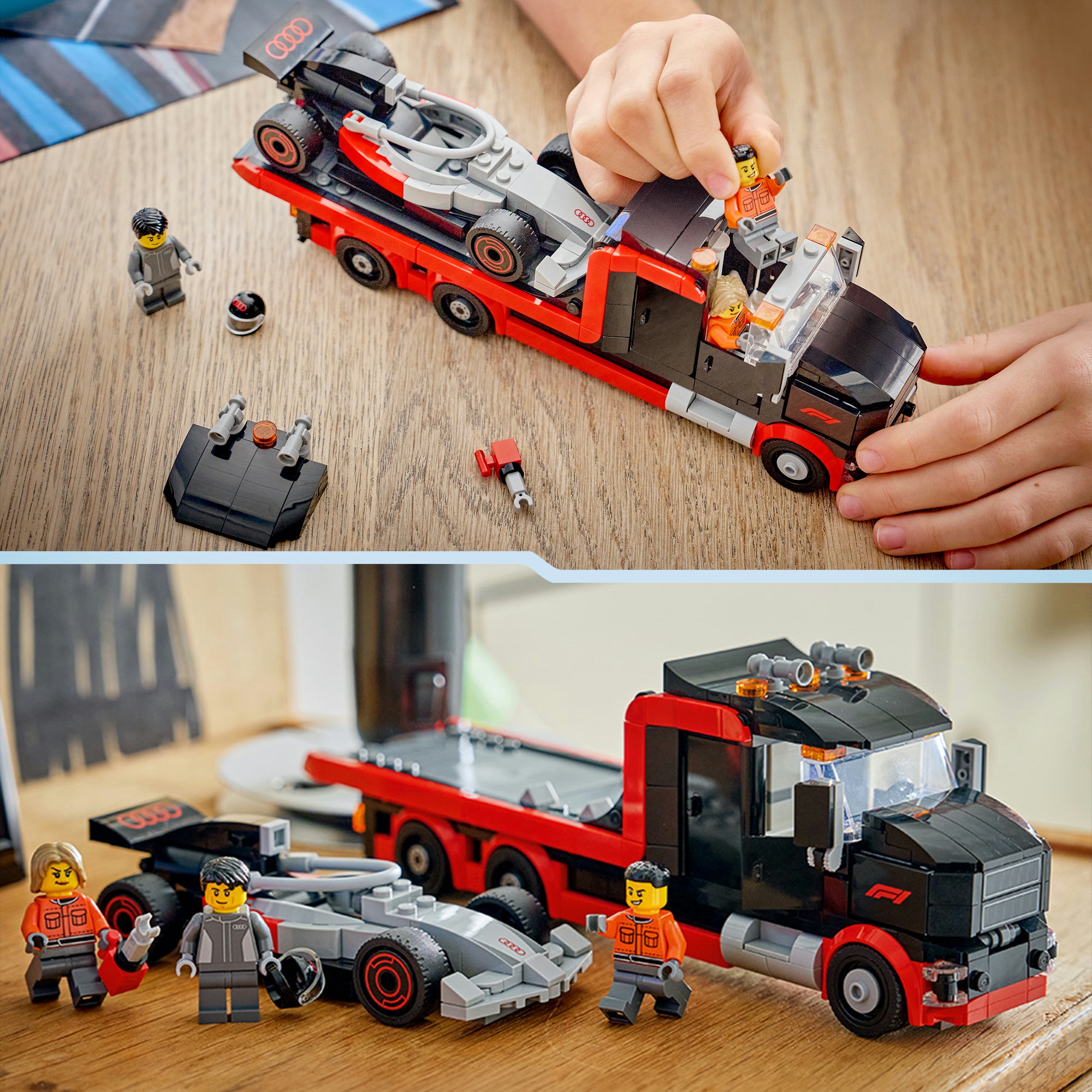 LEGO® Konstruktionsspielsteine »F1 Truck mit Audi F1 Rennwagen (60493), LEGO City«