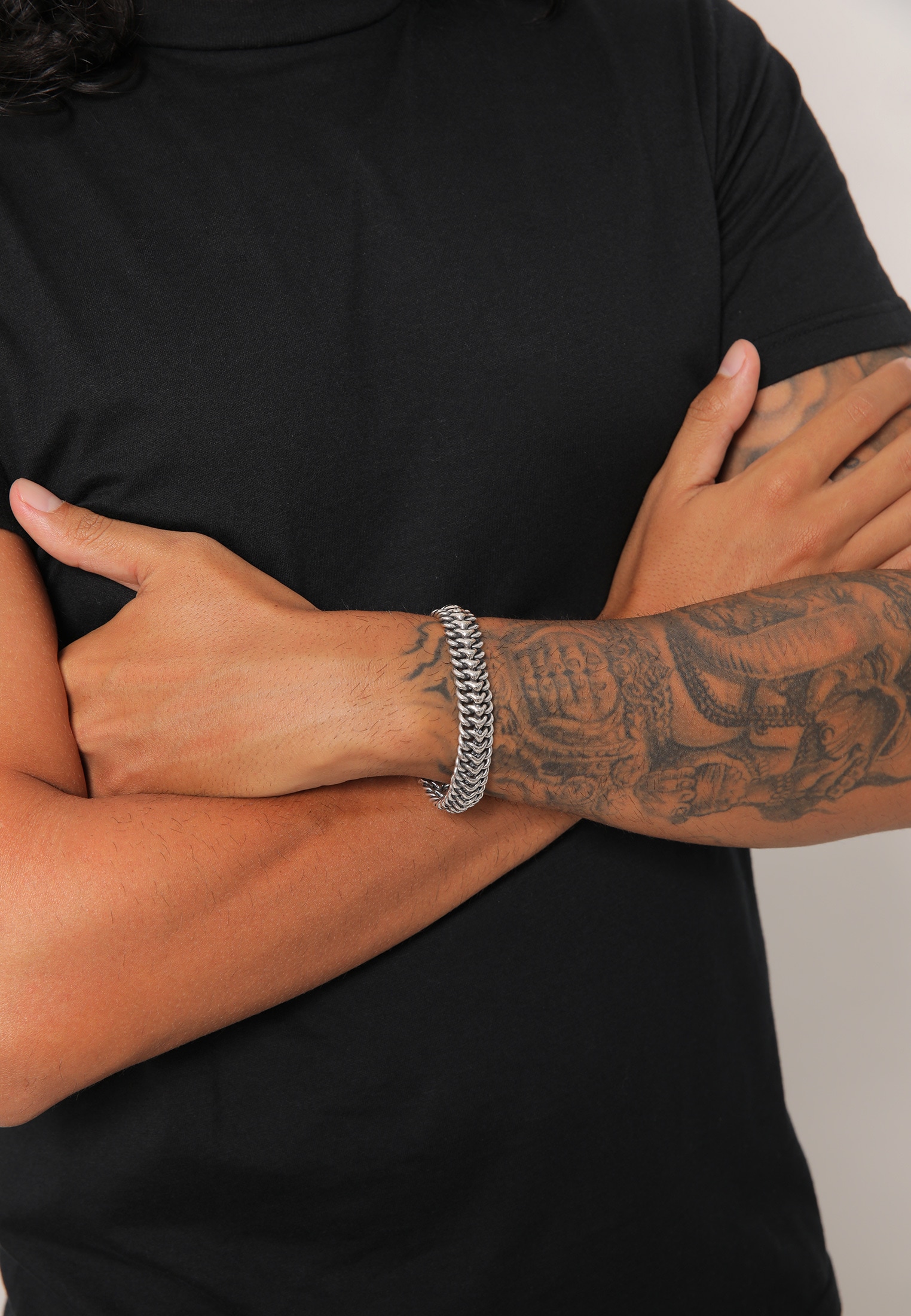 Kuzzoi Armkette »Armband Herren Panzerarmband Gliederkette 925er Silber«