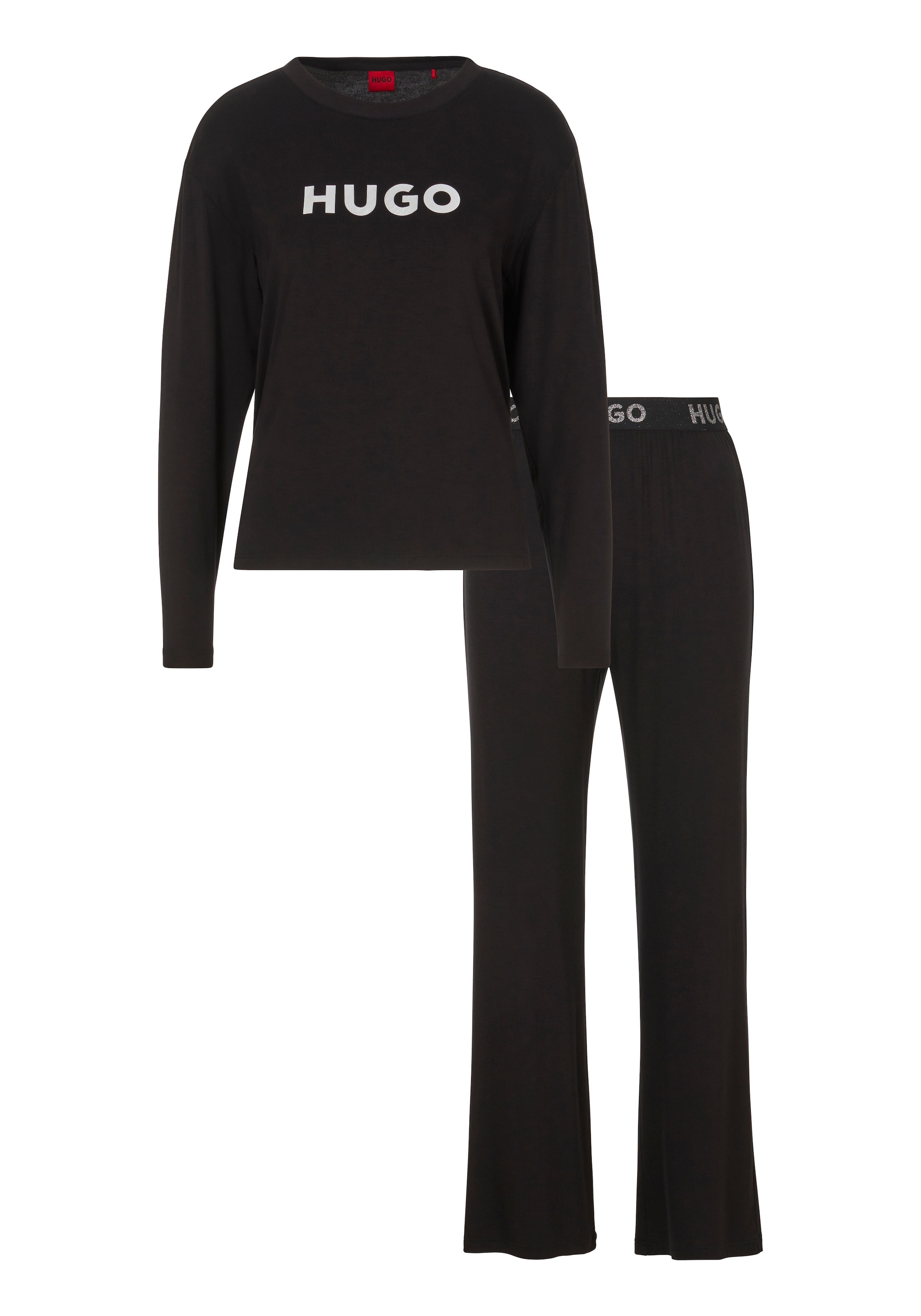 HUGO Underwear Pyjama »NITE_LONG SET 10«, (Set, 2 tlg., 2er-Set), mit HUGO-Logoschriftzug