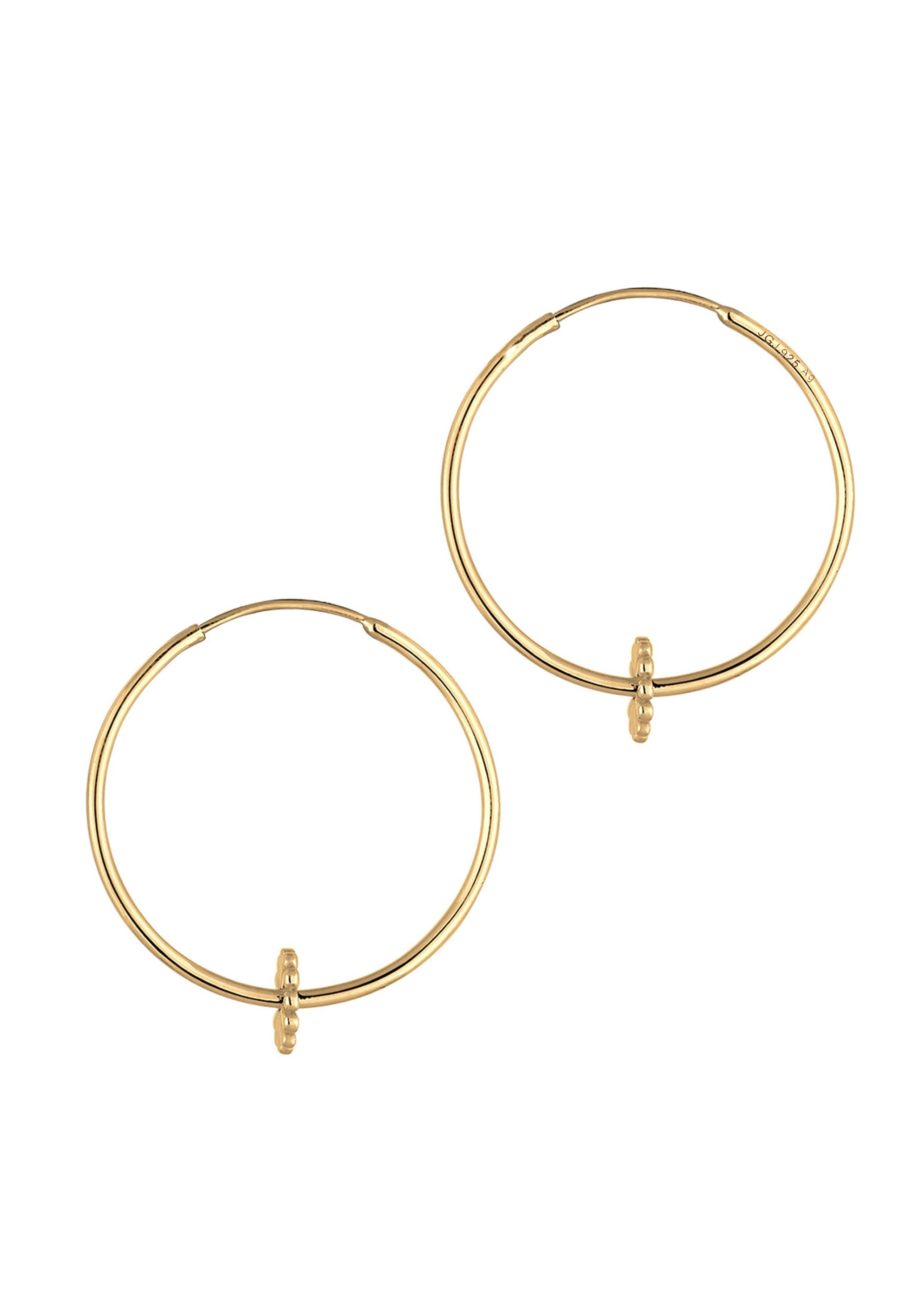 Elli Paar Creolen »Ohrringe Creole Blume 925 Sterling Silver vergoldet«
