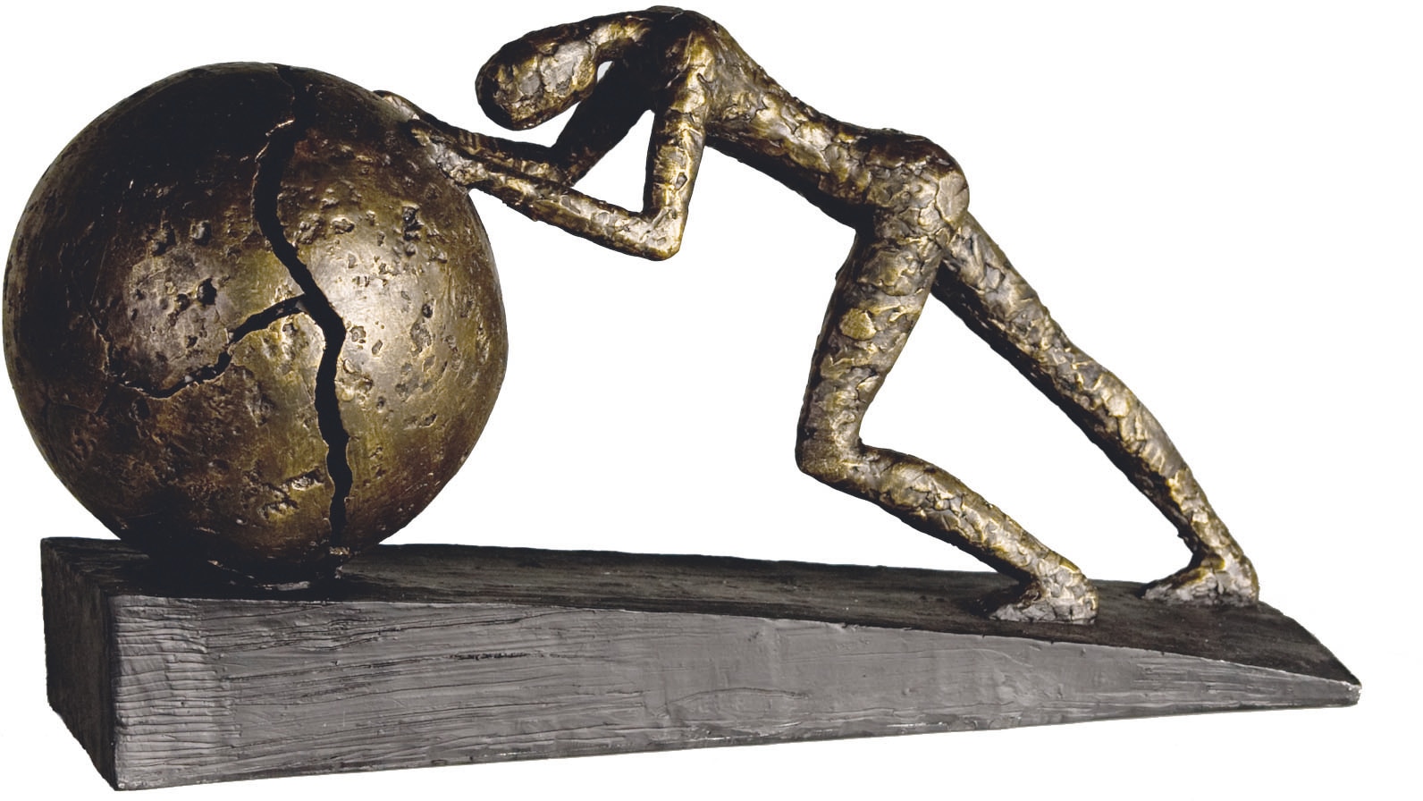 Casablanca by Gilde Dekofigur »Skulptur Heavy Ball«, (1 St.), Dekoobjekt, Höhe 22 cm, mit Spruchanhänger, Wohnzimmer