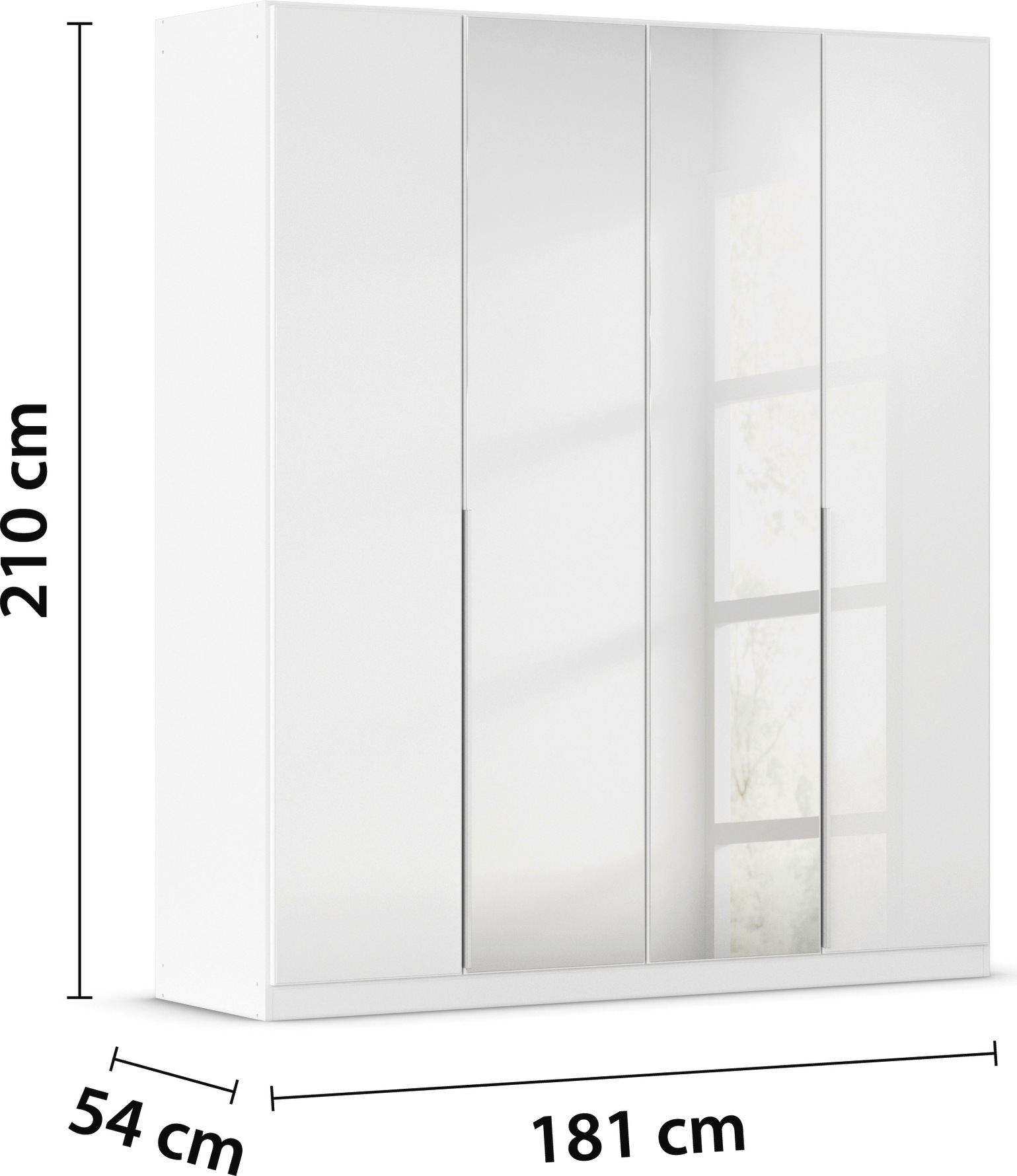 rauch Drehtürenschrank »Kleiderschrank Kleiderschränke Schrank Garderobe AGORDO mit Glasfront«, (in zwei Griff-Farben), durchdachte Innenausstattung, in 6 Breiten und 2 Höhen MADE IN GERMANY