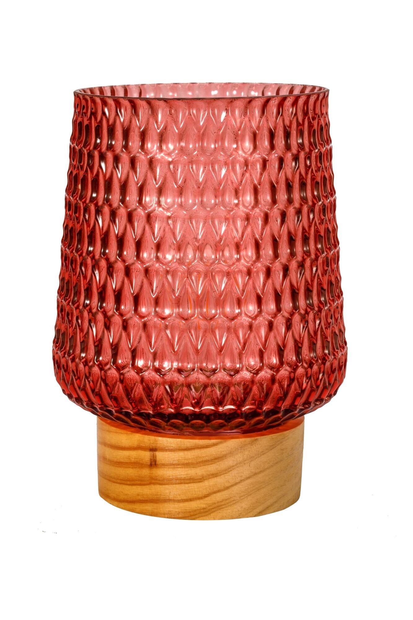 Pauleen LED Tischleuchte »Rose Glamour mobile Rosa Glas/Holz«, 1 flammig, Leuchtmittel E27 | Leuchtmittel wechselbar, E27, Timer Batterie