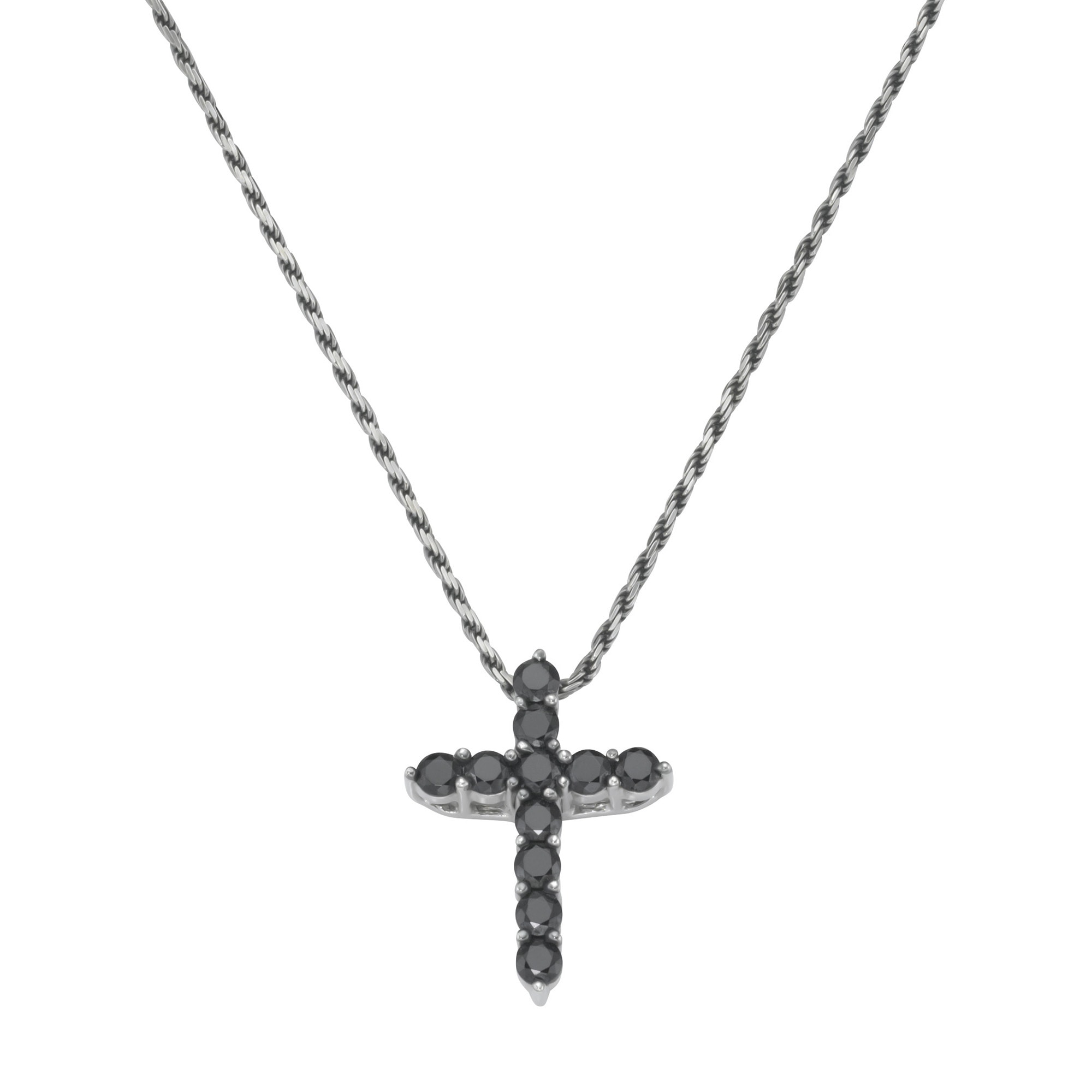 GIORGIO MARTELLO MILANO Kette mit Anhänger »Kette mit Anhänger Kreuz, schwarze Spinelle, Silber 925«