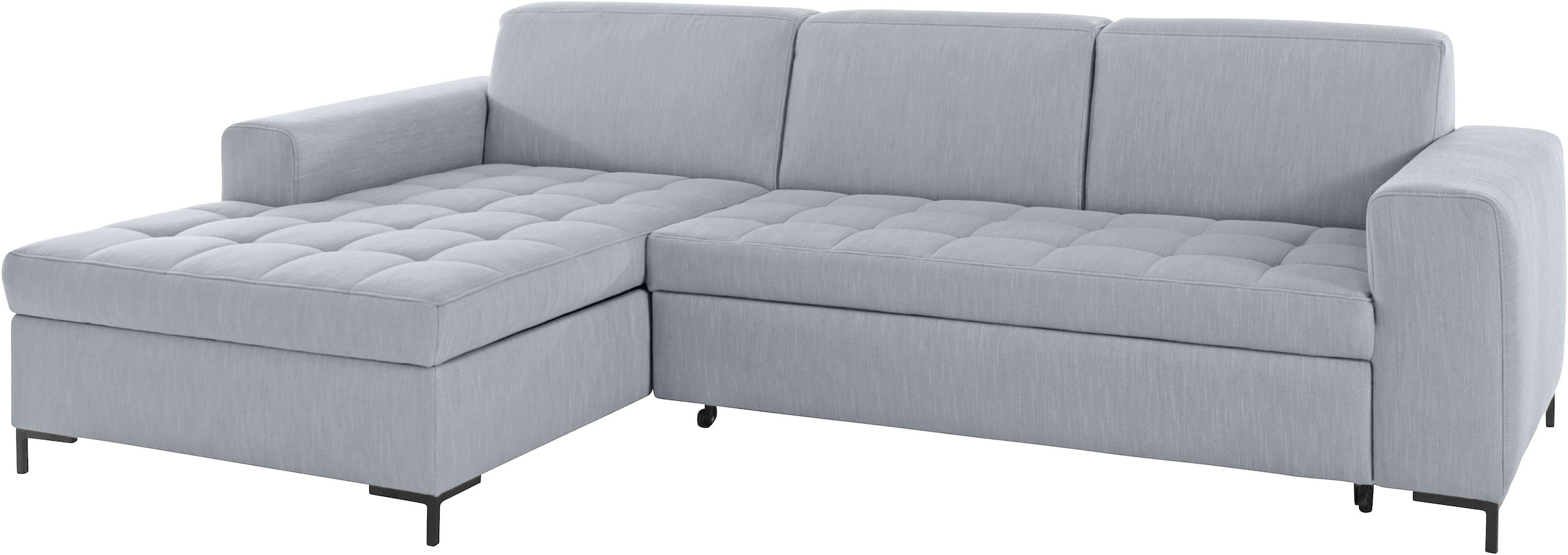 OTTO products Ecksofa »Grazzo, zeitlos & elegant, moderne Sitzheftung, Breite 266cm, L-Form« hochwertige Stoffe aus recyceltem Material, Steppung im Sitzbereich
