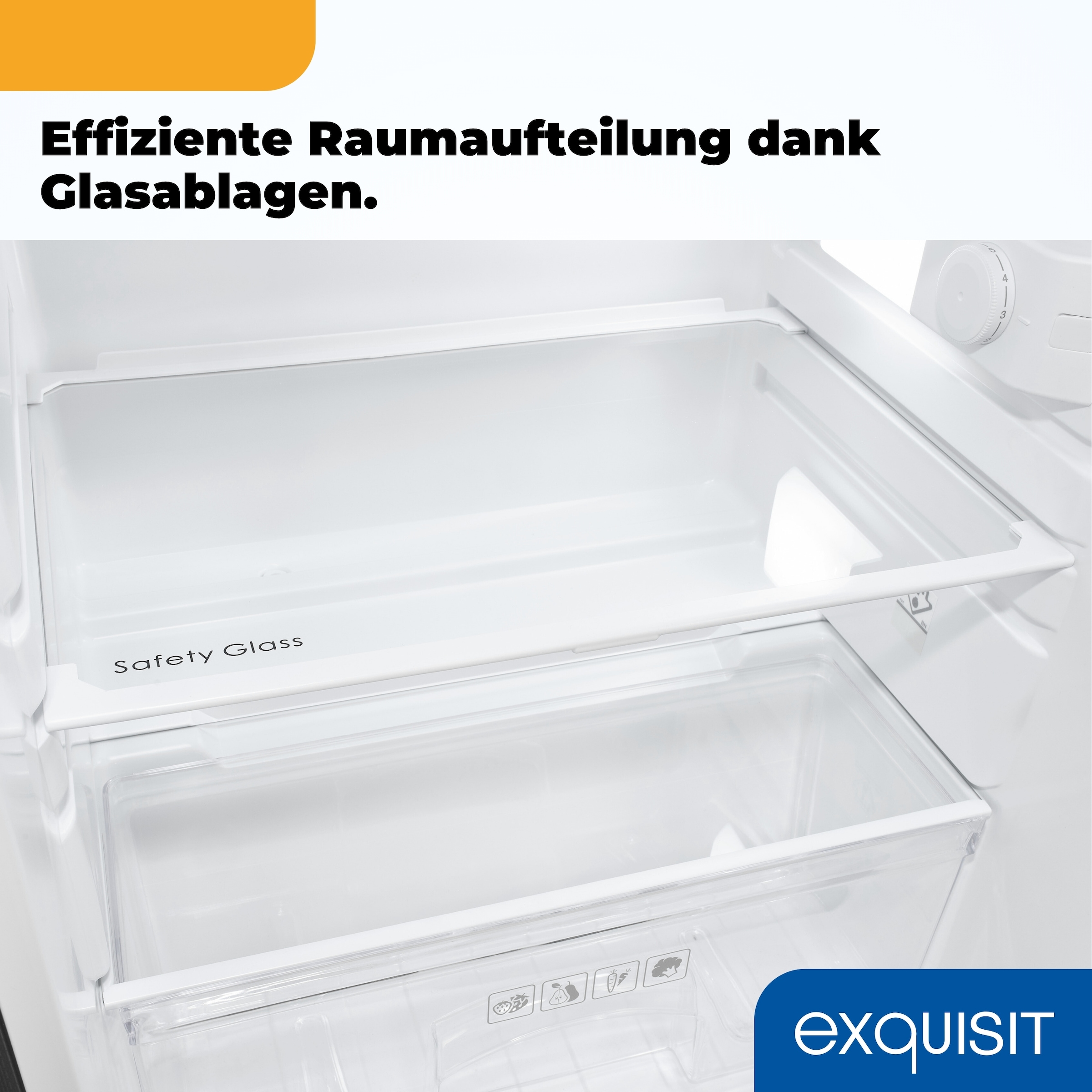 exquisit Kühlschrank »KS16-4-HE-040E inoxlook-az« 85 cm hoch 56 cm breit Kompakt & flexibel – ideal für Küche, Büro & Ferienwohnung