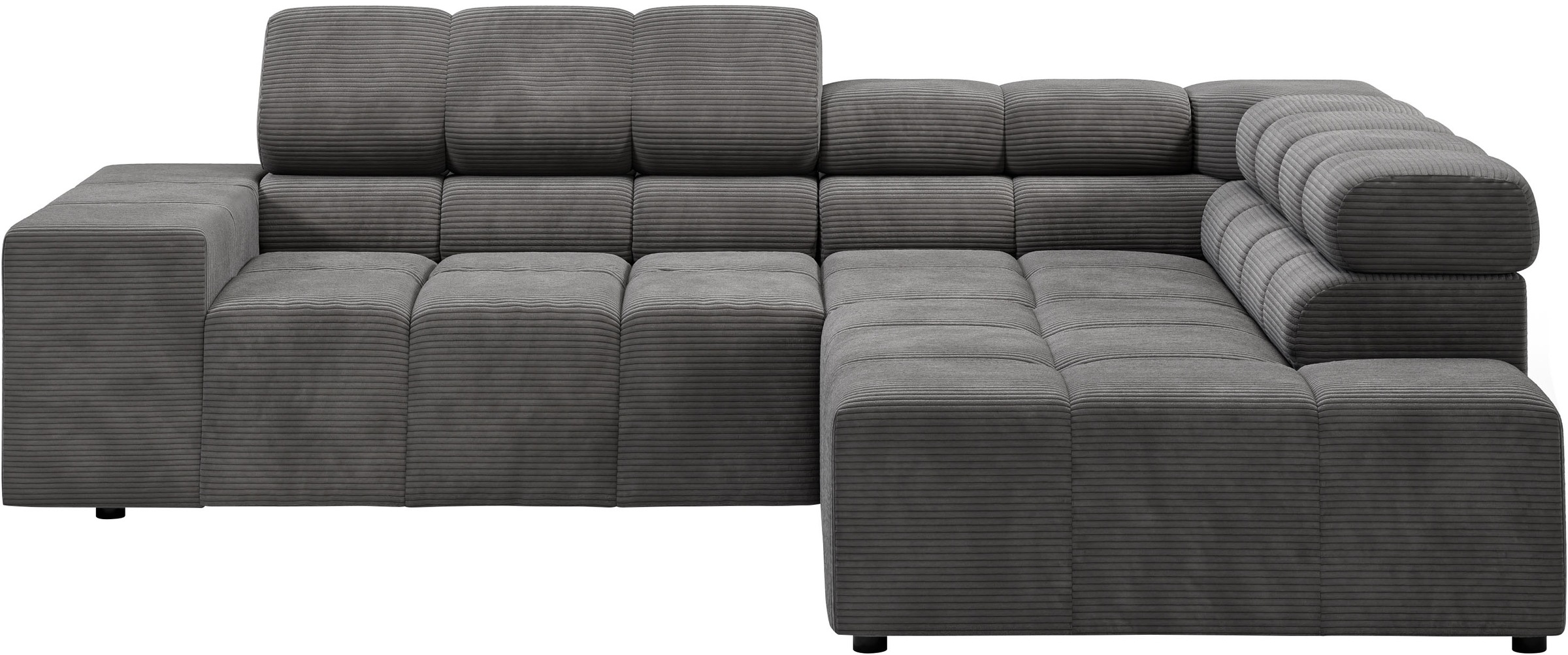 Home affaire Ecksofa »Ancona, incl. Kopfteilverstellung + 3 Zierkissen, L-Form, Breite 249cm« wahlweise motorische Sitztiefenverstellung, B/T(H: 249/215/70 cm