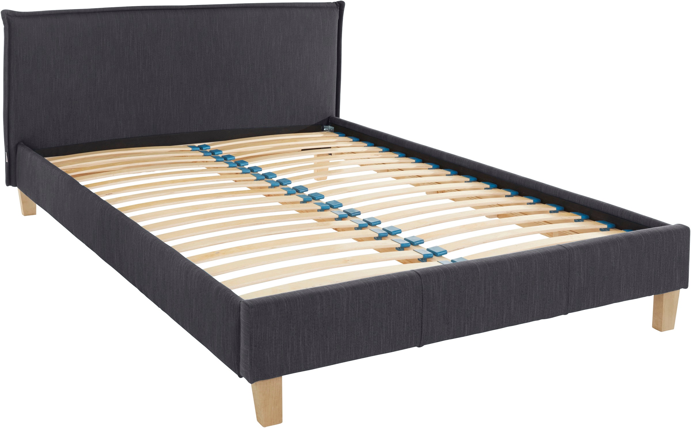 OTTO products Polsterbett »Heddi« in 5 Breiten: von 90cm-200cm,  Biese am Kopfteil,  Strukturstoff