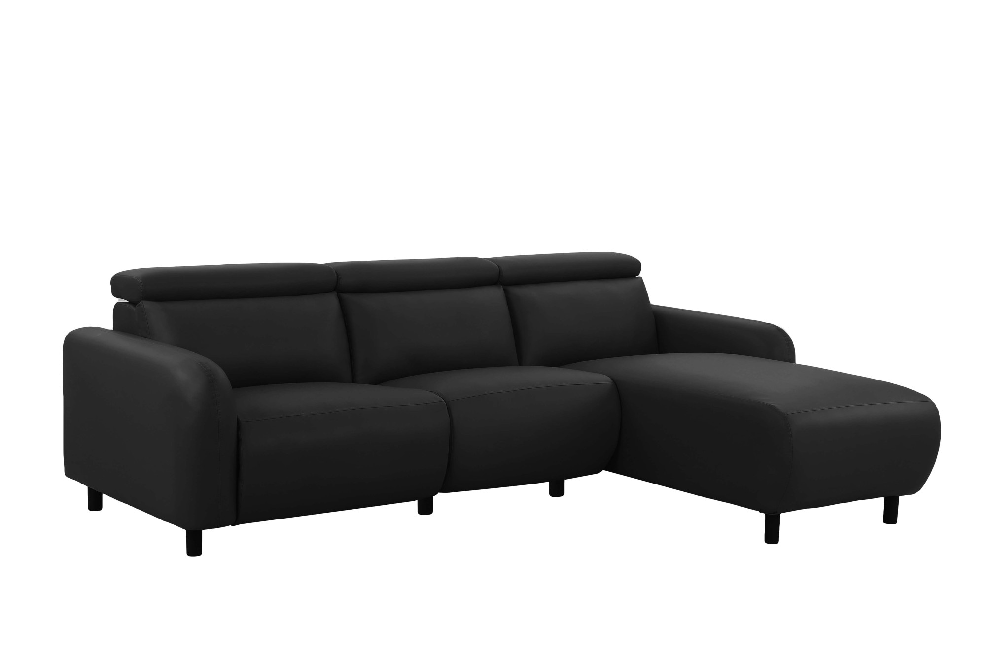 Home affaire Ecksofa »SKAANE Kunstleder, L-Form, 274 cm, manuelle u. elektrische Funktion,«, rundes Design, Kopfteilverstellung, Federkernpolsterung
