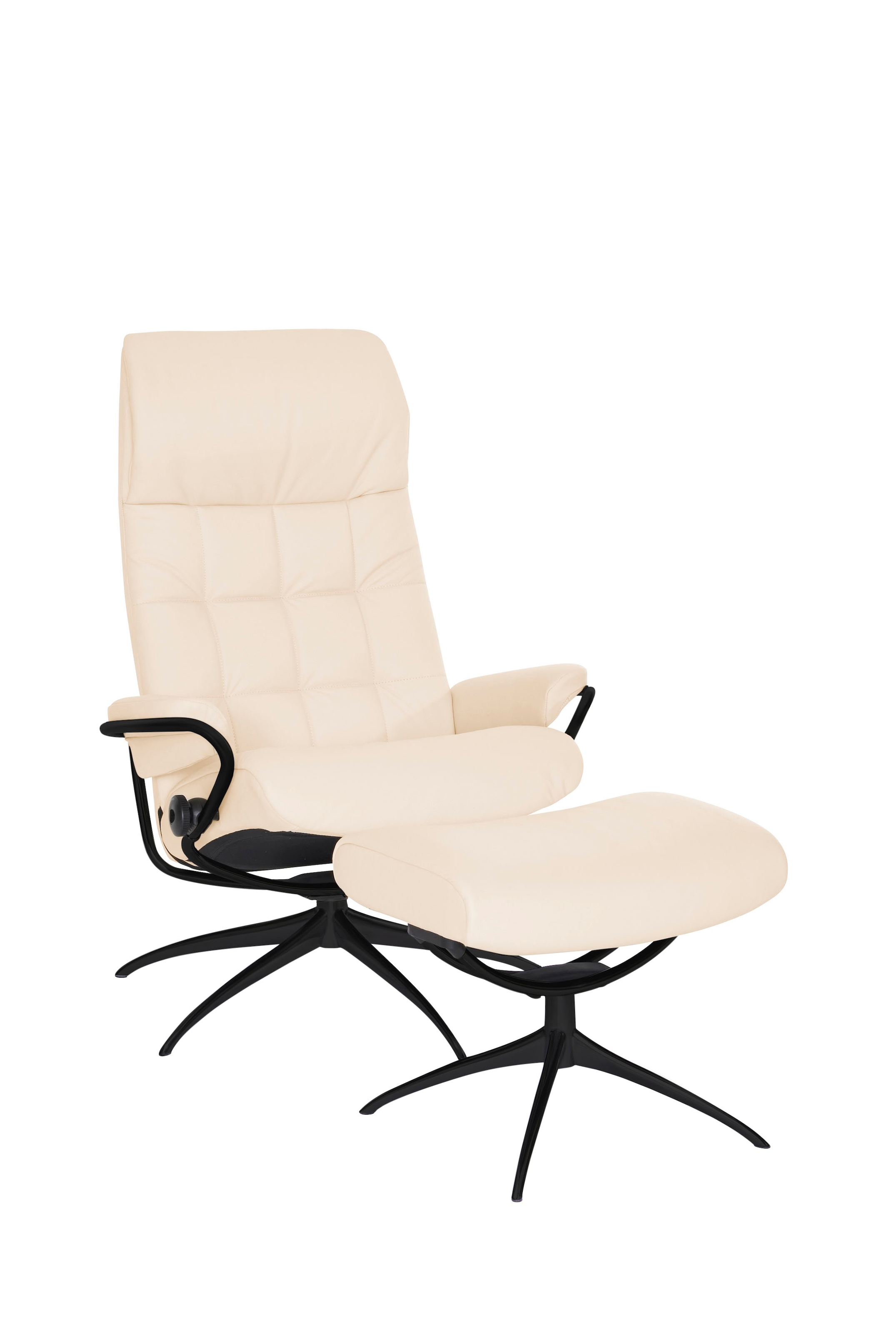 Stressless® Relaxsessel »London«, (Set, Relaxsessel mit Hocker), mit Hocker, High Back, mit Star Base, Gestell Schwarz