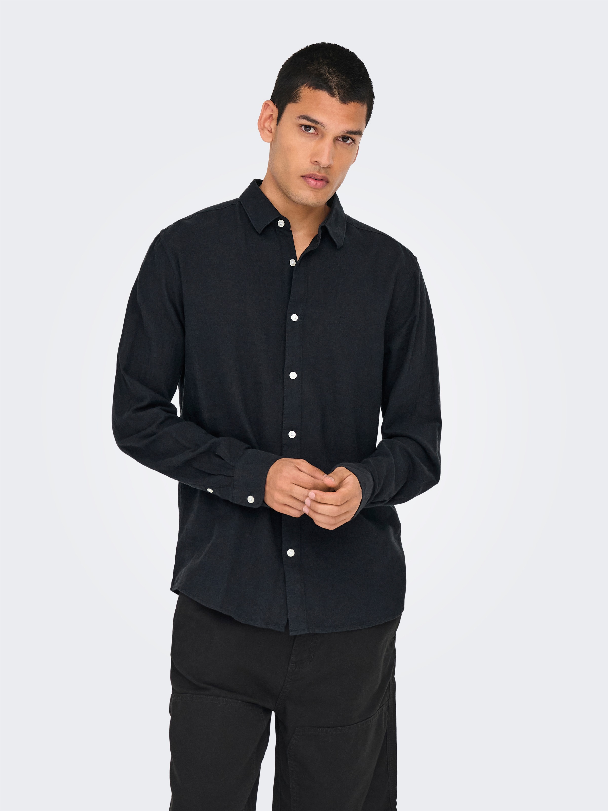 ONLY & SONS Langarmhemd »ONSCAIDEN LS SOLID LINEN SHIRT NOOS«