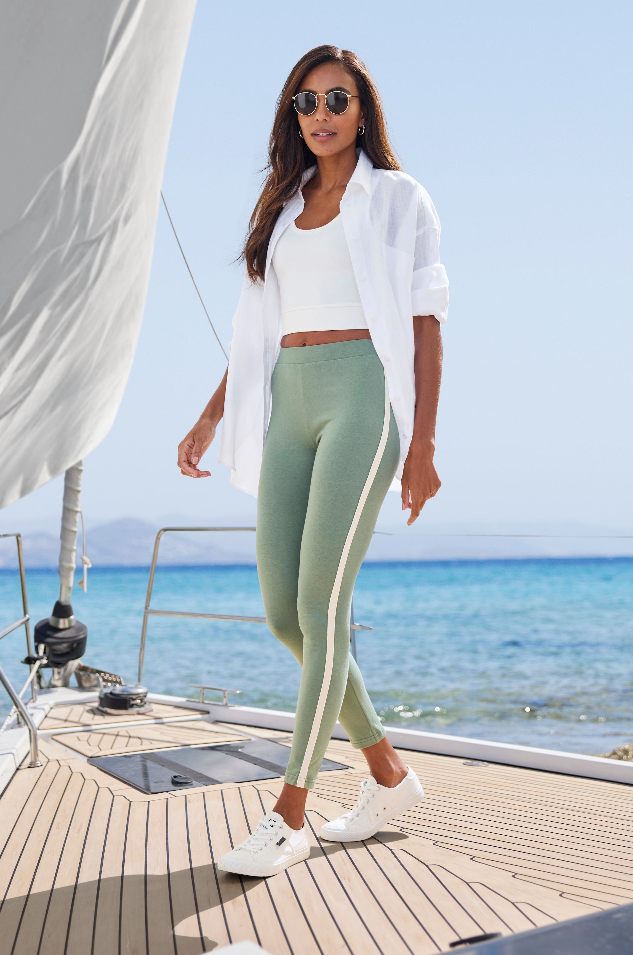 H.I.S Leggings, mit schmalen Seitenstreifen