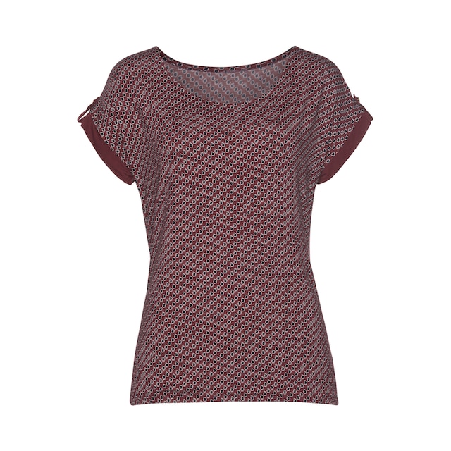 Vivance T-Shirt, mit kleinem Beleg und goldfarbenen Knopf am Ärmelsaum  online bei OTTO