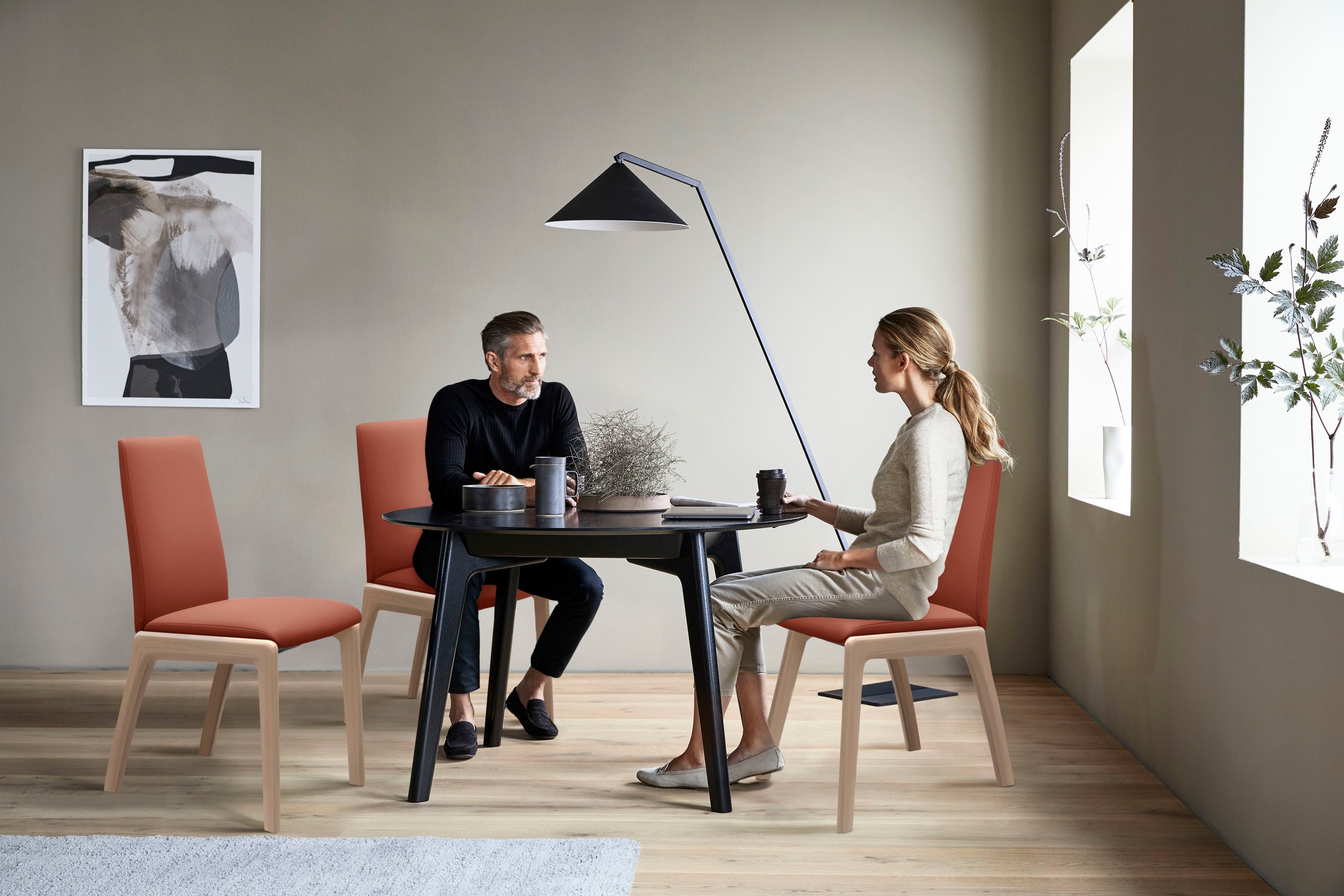 Stressless® Polsterstuhl »Laurel«, Leder PALOMA, Low Back, Größe L, mit abgerundeten Beinen in Eiche gekalkt