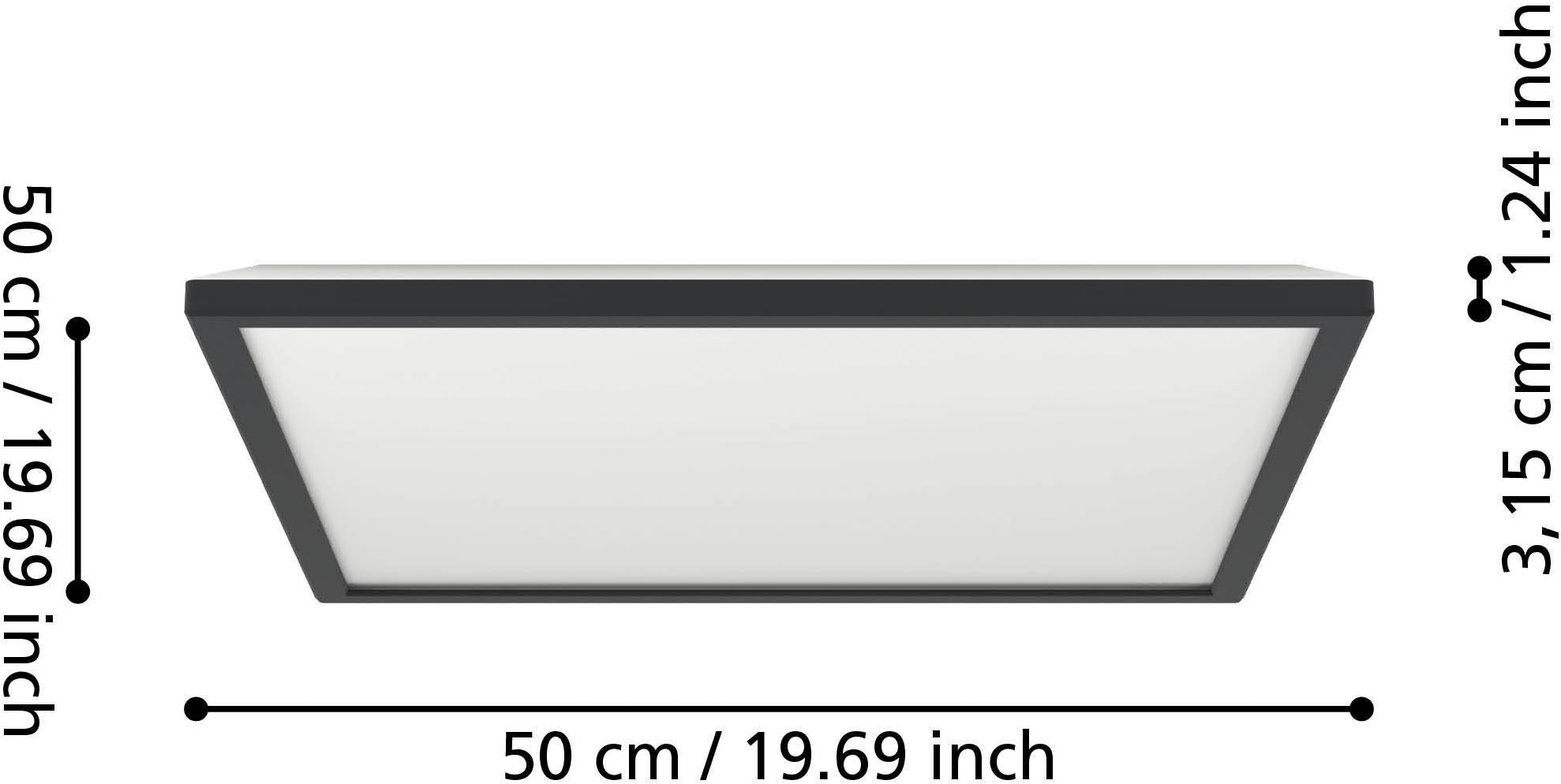 EGLO Deckenleuchte »Rovito-R Deckenlampe, Deckenbeleuchtung, Badlampe, Kunststoff, IP44« LED-Modul 1 Stk. Kaltweiß | Neutralweiß | Warmweiß Wand-/Deckenleuchte - L50 x B50 x H3,2 cm - schwarz - 17W inkl.