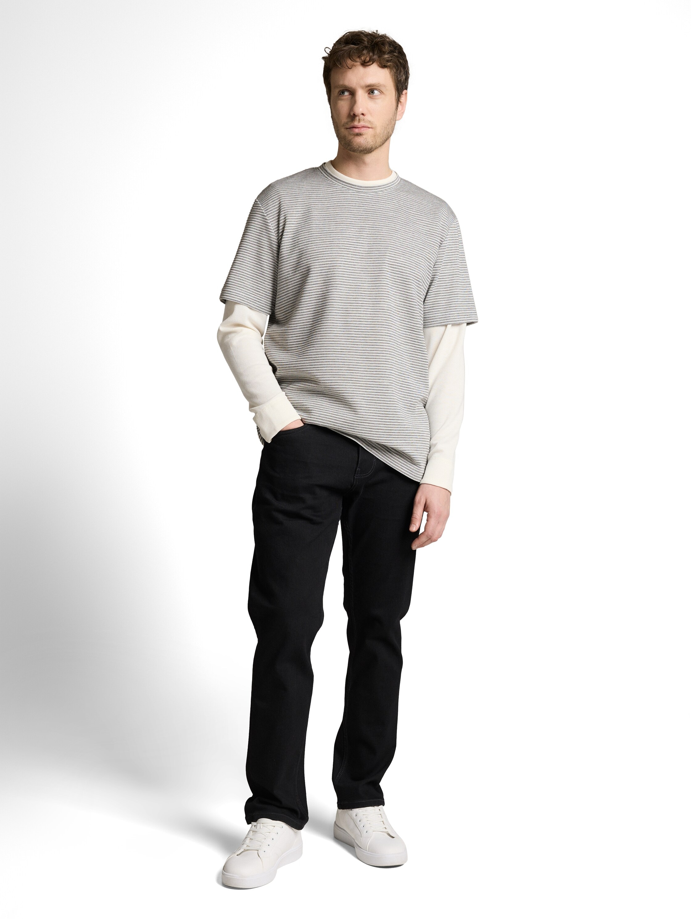 TOM TAILOR Kurzarmshirt Rundhals in Streifen-Optik