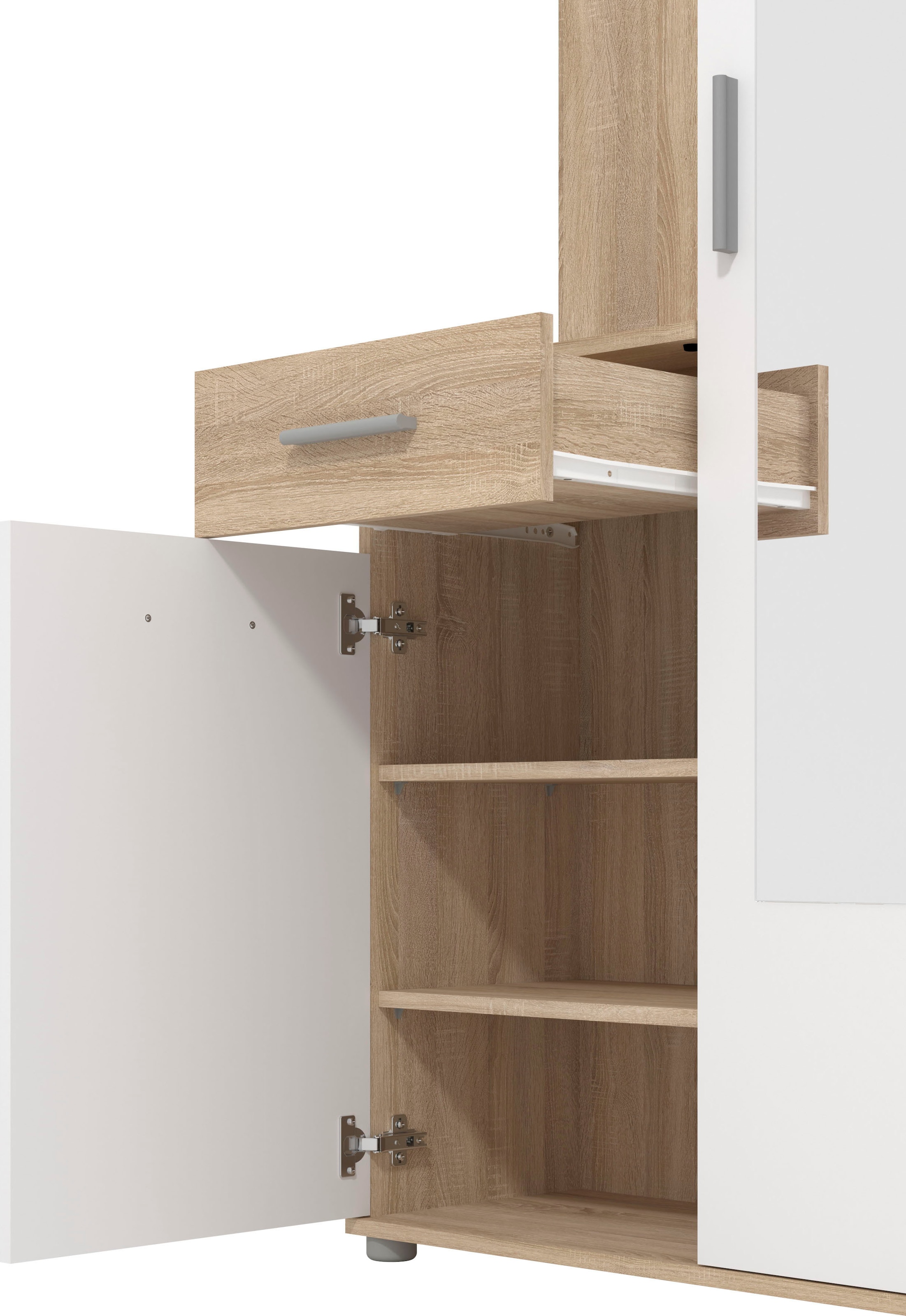 INOSIGN Kompaktgarderobe »Martin Flurgarderobe, Dielenschrank, Flurmöbel, Breite 134 cm«, Schuhschrank, mit Spiegel, in modernen Farben, mit 10 Haken