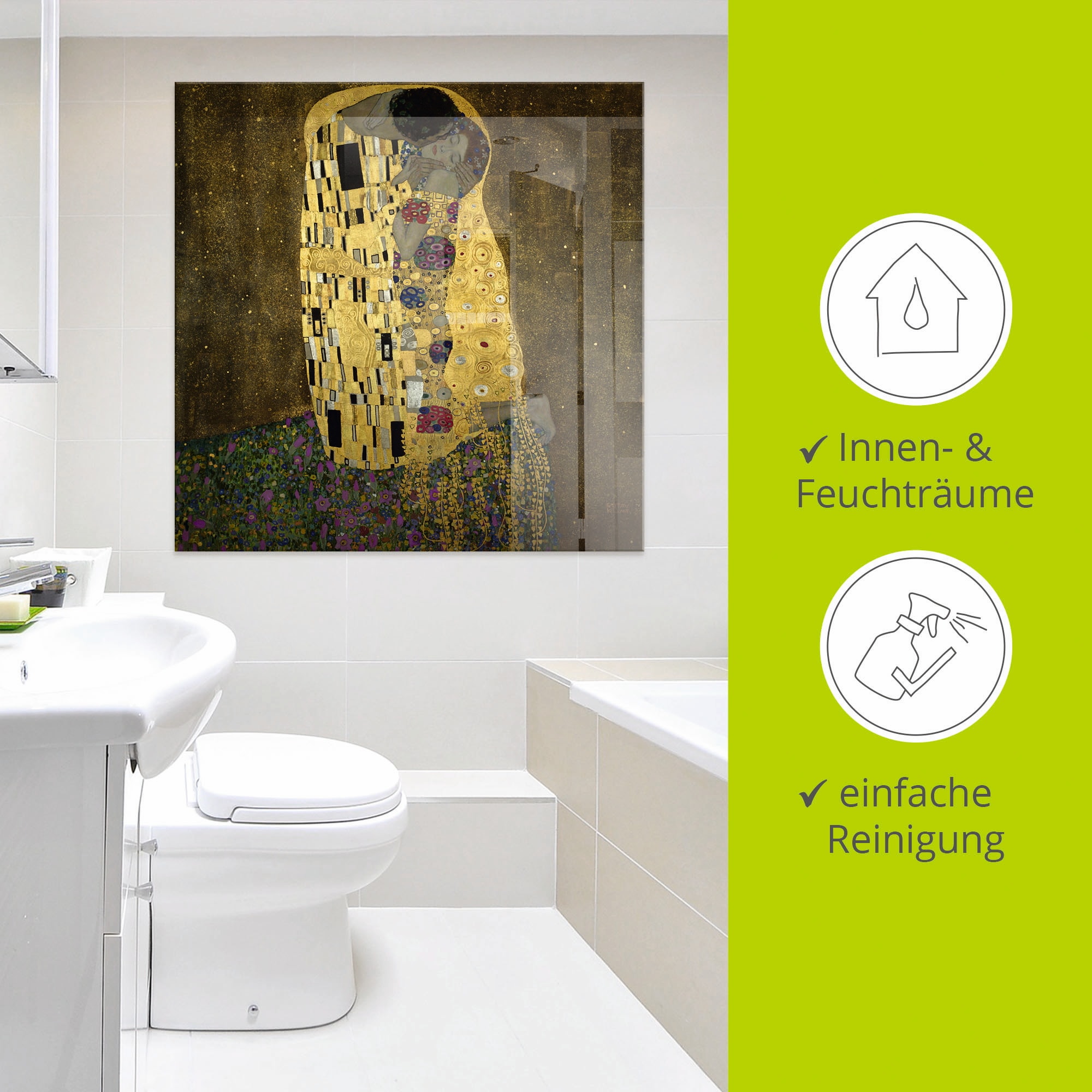 Artland Glasbild »Der Kuß« Paar 1 Stk. tlg. in verschiedenen Größen