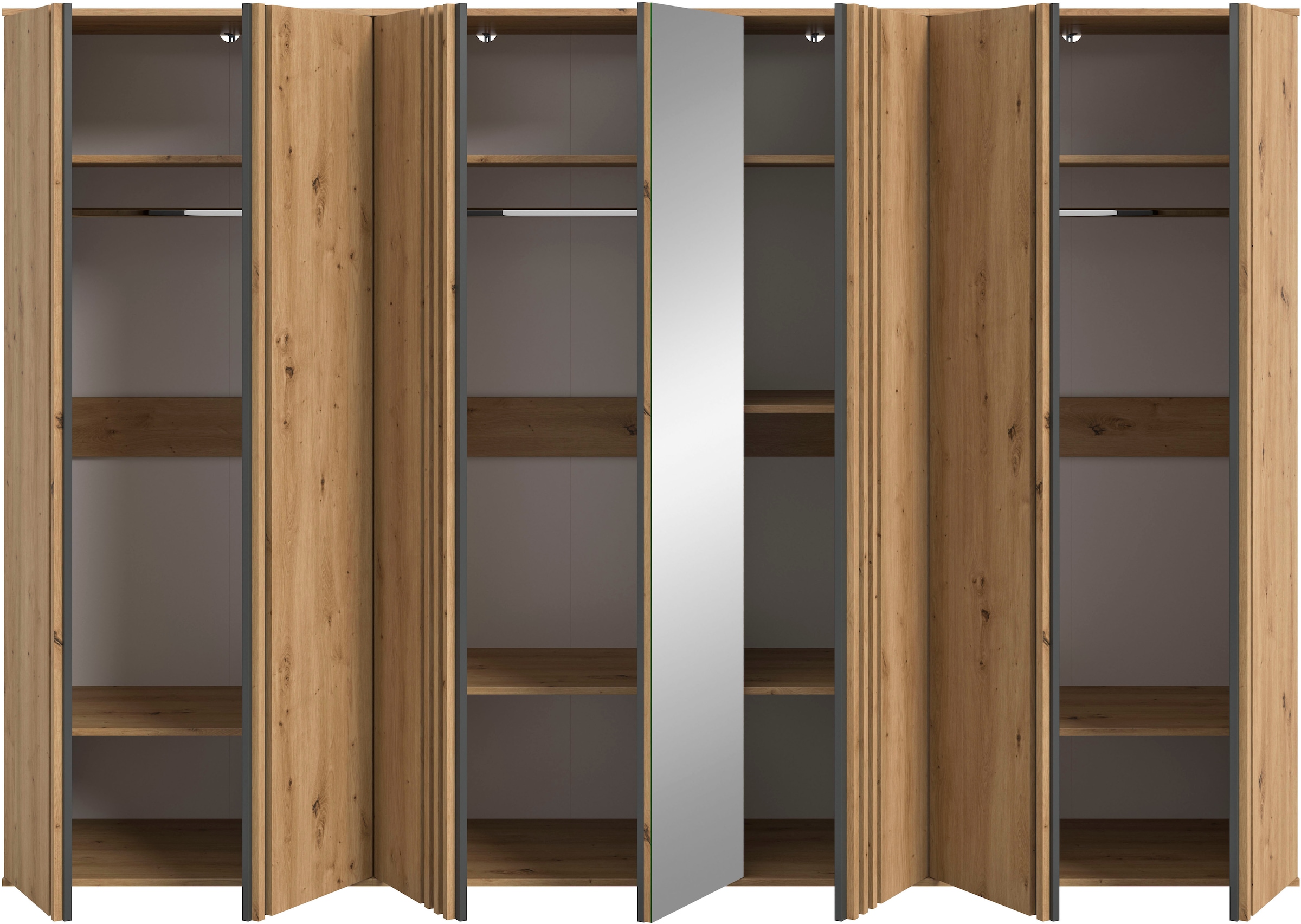 Home affaire Schrank-Set »ALVA, Breite 240 cm, Paneeloptik, Schlafzimmerschrank, Kleiderschrank« wähle den beste Schrank Kombination, individuell platzierbar, 