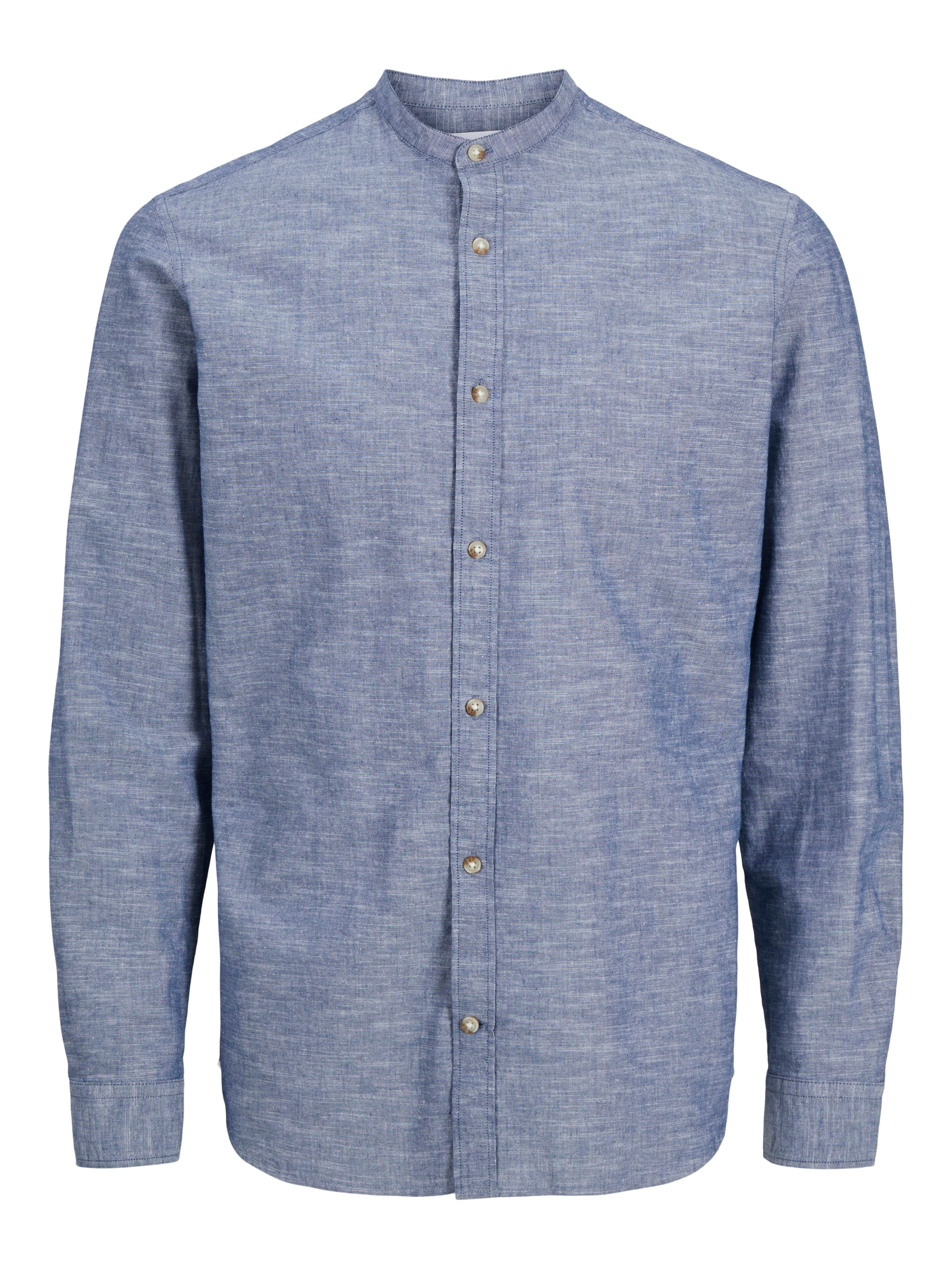 Jack & Jones Langarmhemd »JJESUMMER BAND SHIRT LS SN«, mit Bandkragen