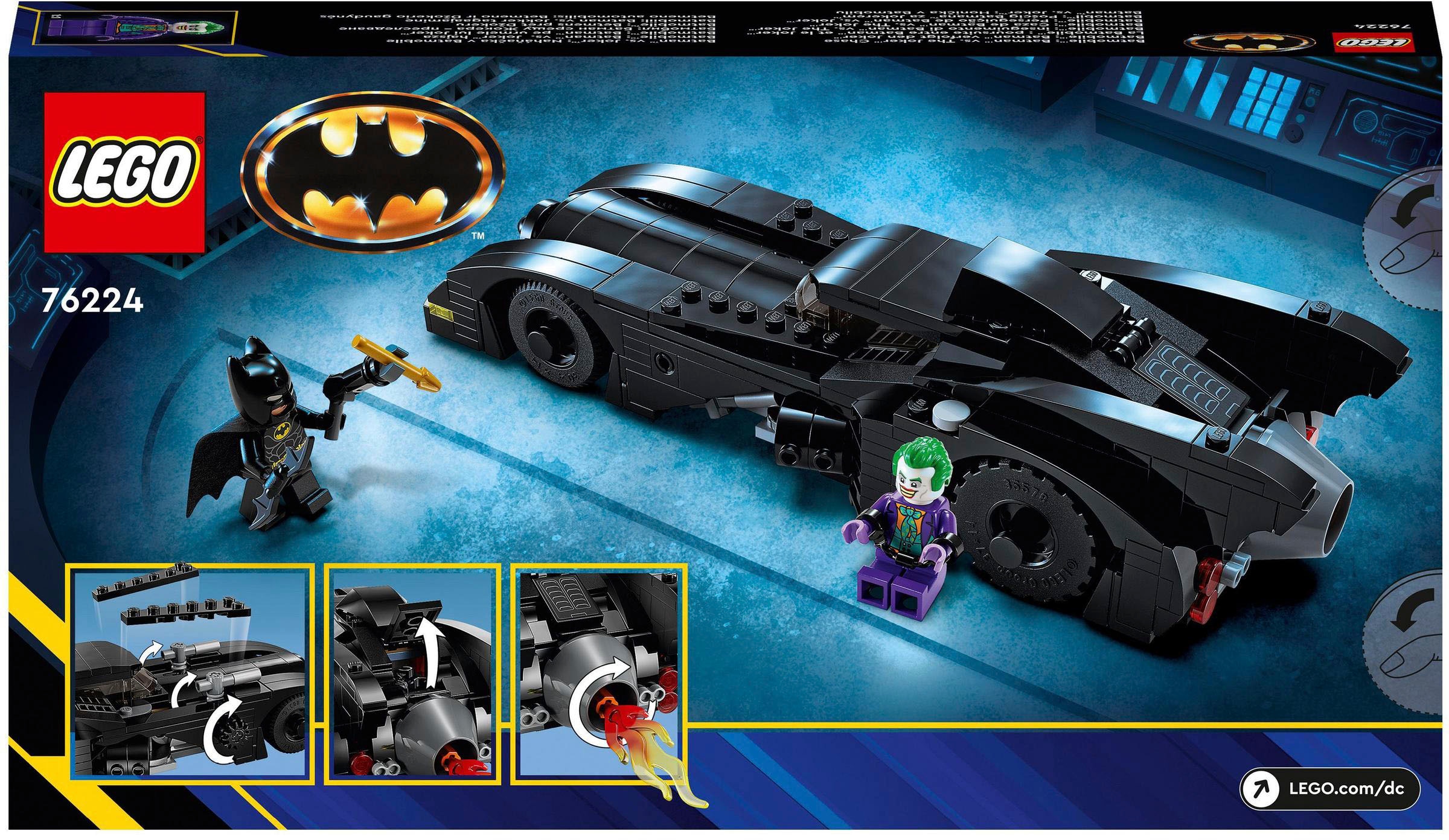 LEGO® Konstruktionsspielsteine »Batmobile: Batman verfolgt den Joker (76224), LEGO® Batman«, (438 St.), Made in Europe