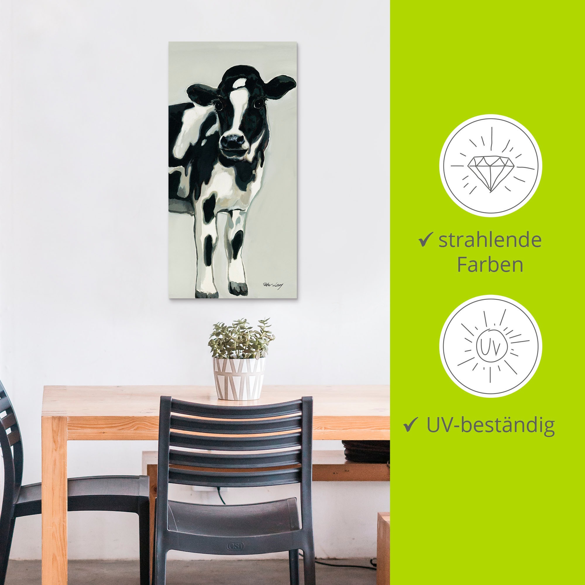 Artland Wandbild »Kuh«, Haustiere, (1 St.), als Alubild, Outdoorbild, Leinwandbild, Poster, Wandaufkleber