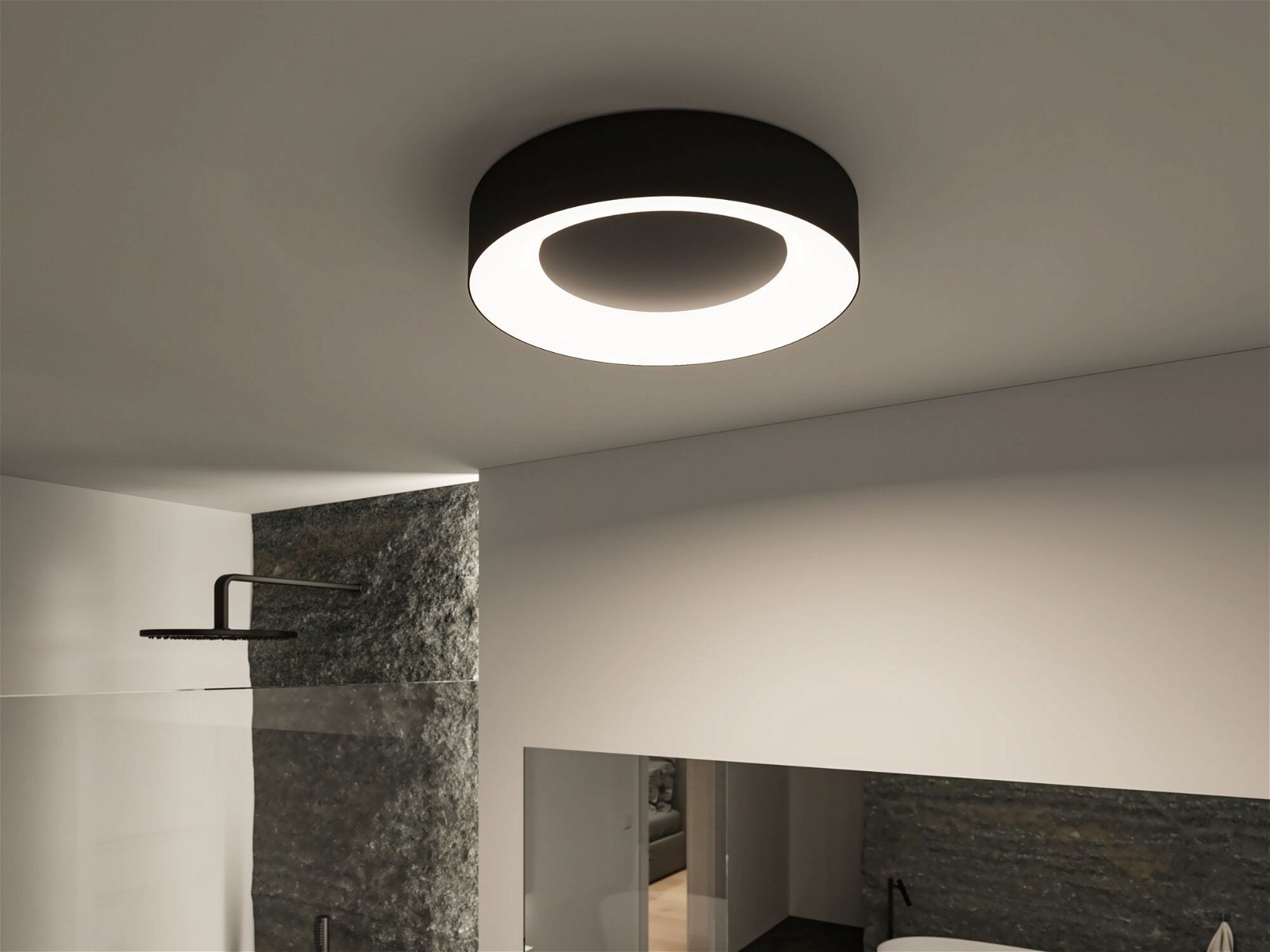Paulmann LED Deckenleuchte »Casca IP44 White Switch 2100lm 230V 23W Schwarz matt«, 1 flammig