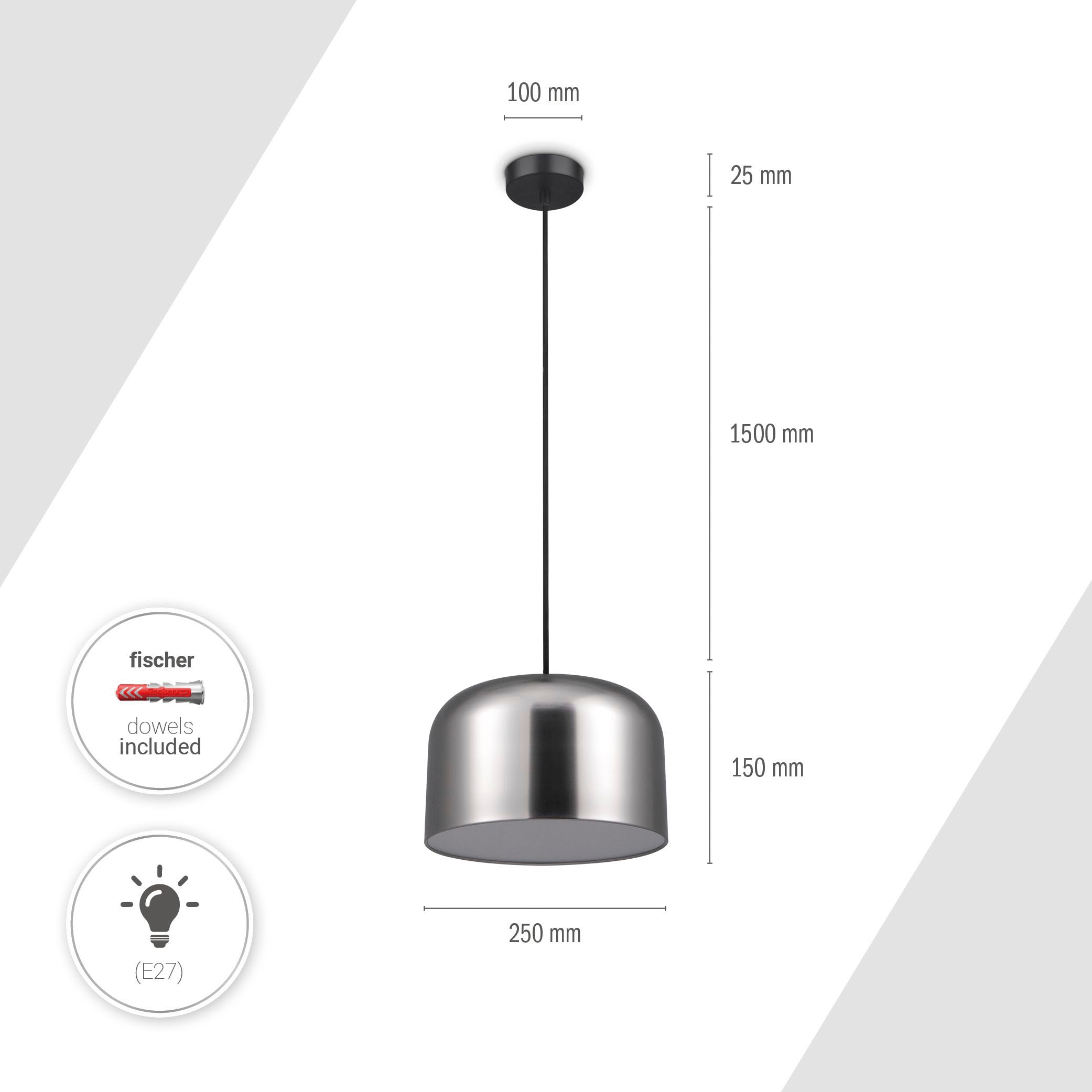 Paco Home Pendelleuchte »BOWL«, 1 flammig, Leuchtmittel E27 | ohne Leuchtmittel