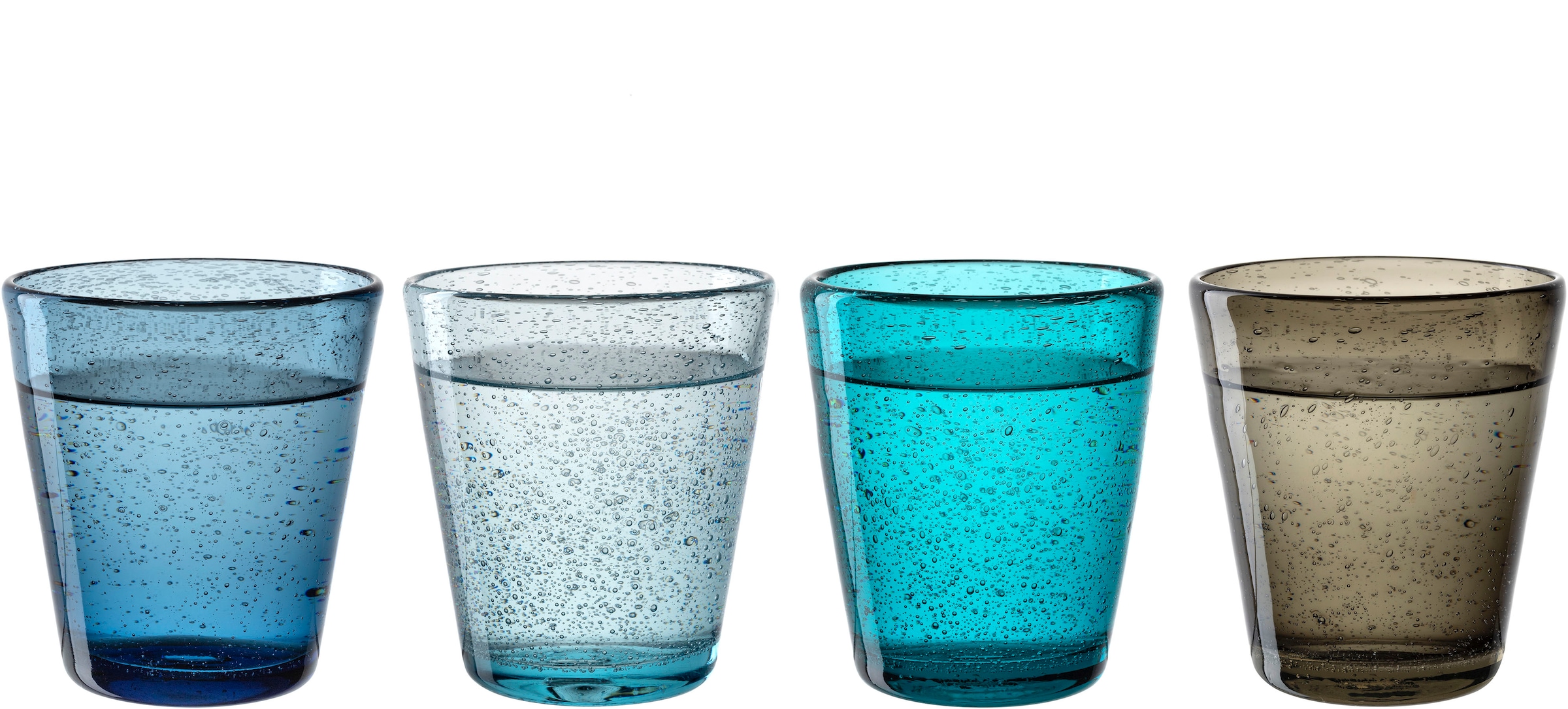 LEONARDO Gläser-Set »Trinkglas BURANO, 330 ml, 4er-Set« aus mundgeblasenem Schaumglas