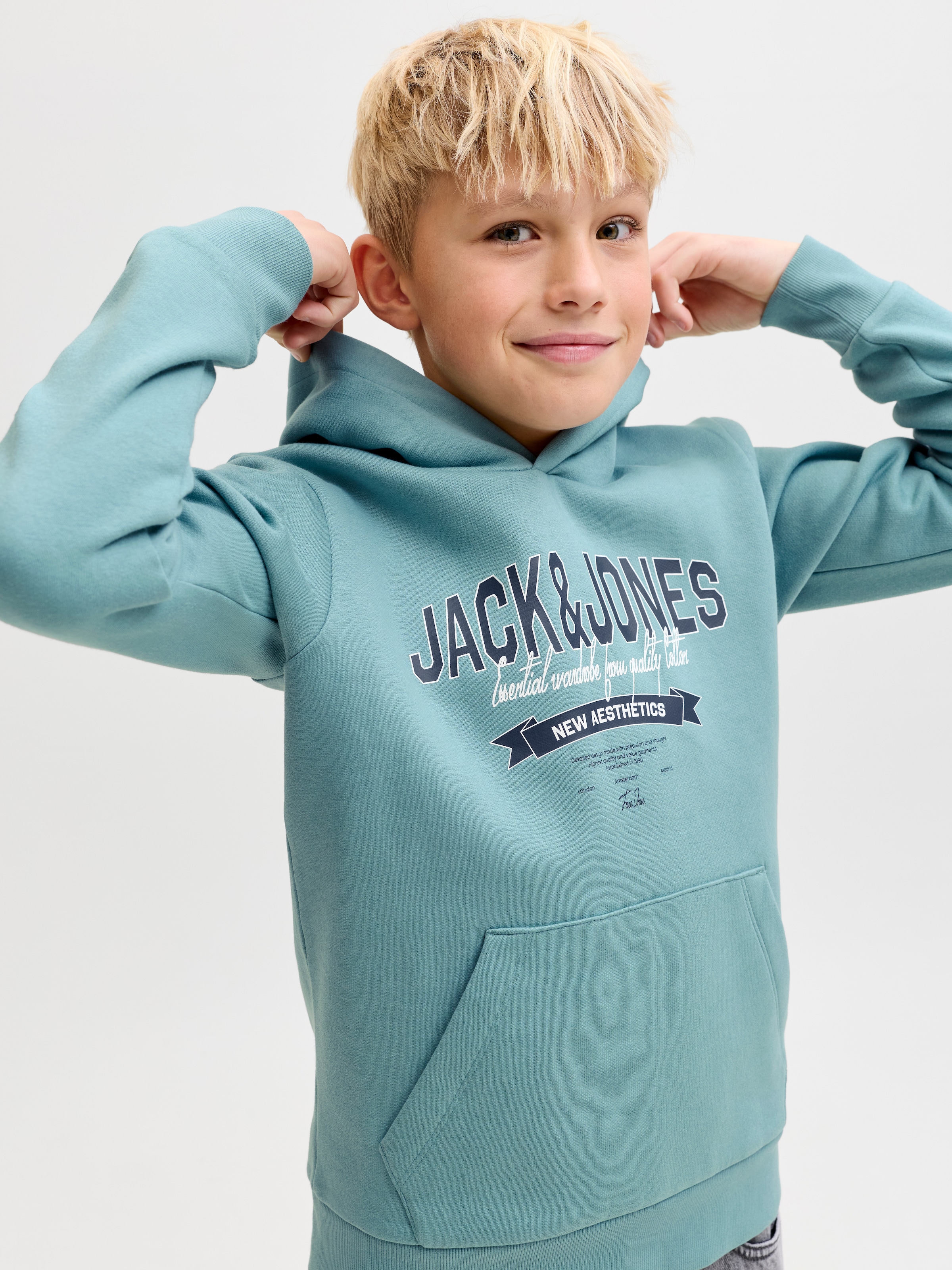 Jack & Jones Junior Kapuzensweatshirt »JJELOGO SWEAT HOOD 2 COL AW25 NOOS JNR«
