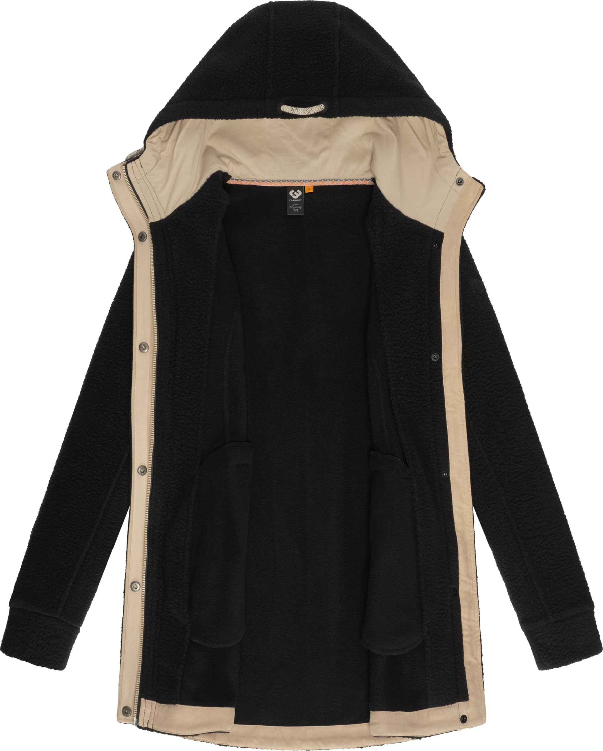 Kapuzensweatjacke »Fellimitatmantel Letti Teddy-Fleece«, Kuschelig weicher Teddyfleece-Mantel